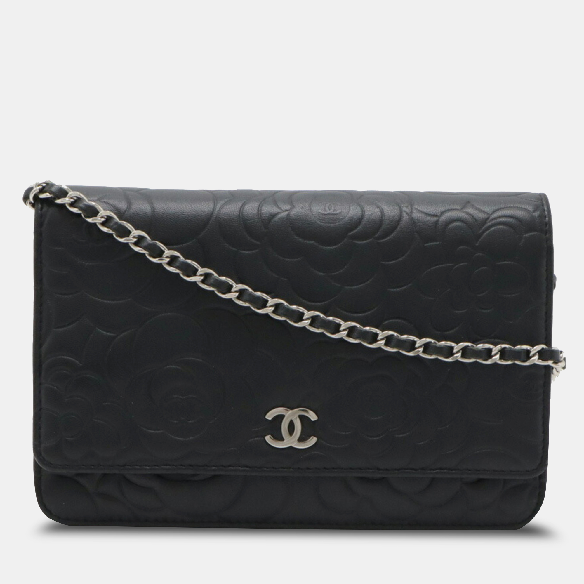Chanel Camellia Coco Mark Chain Wallet Shoulder Bag Pochette Lambskin Leather Black
Chanel Camellia Coco Mark Chain Wallet Shoulder Bag Pochette Lambskin Leather Black