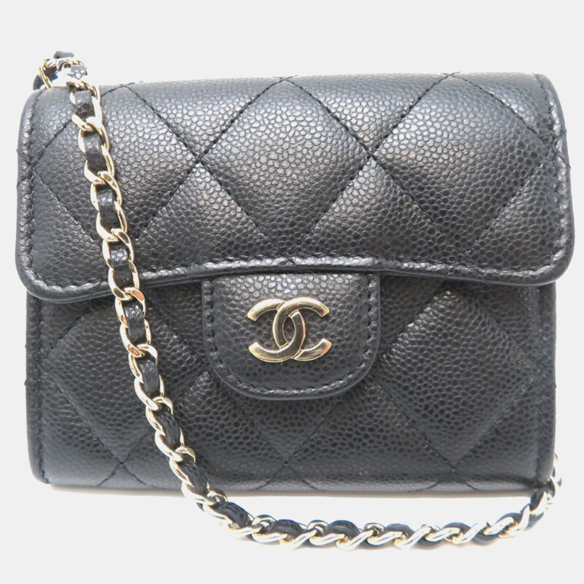 Chanel Matelasse Timeless Classic Chain Clutch Shoulder Bag Caviar Skin Black
Chanel Matelasse Timeless Classic Chain Clutch Shoulder Bag Caviar Skin Black