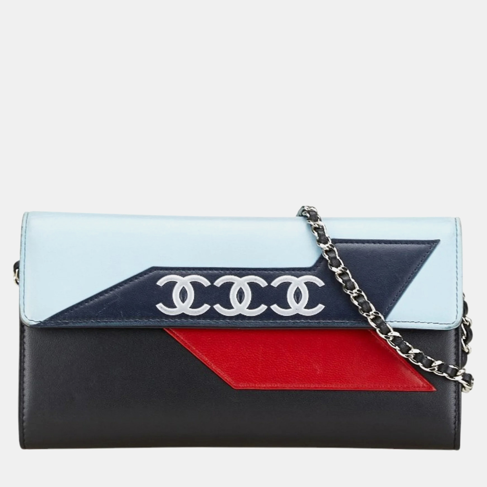 Chanel Airline Triple Coco Mark Chain Shoulder Wallet Black Blue Red Leather
Chanel Airline Triple Coco Mark Chain Shoulder Wallet Black Blue Red Leather
