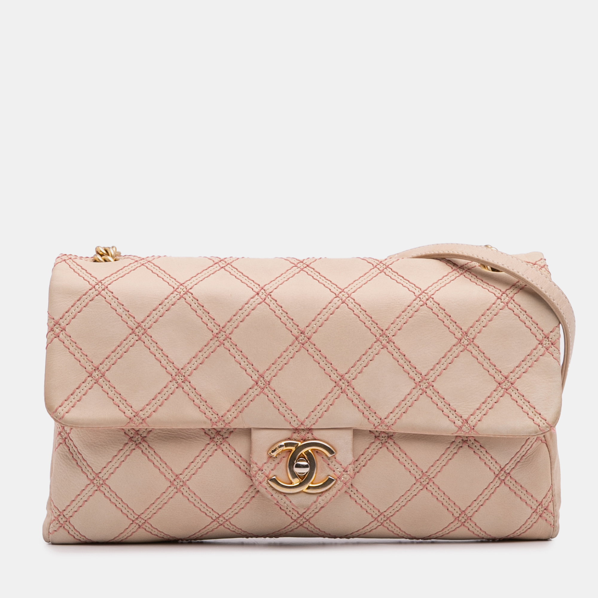 Chanel Beige Brown Jumbo Quilted Calfskin Triple Stitched Flap
Chanel Beige Brown Jumbo Quilted Calfskin Triple Stitched Flap