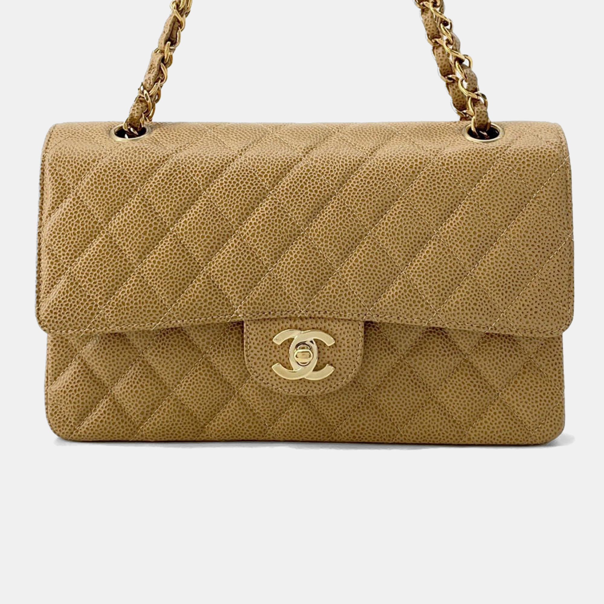 Chanel Matelasse Double Flap Chain shoulder Brown Caviar Leather Size
Chanel Matelasse Double Flap Chain shoulder Brown Caviar Leather Size