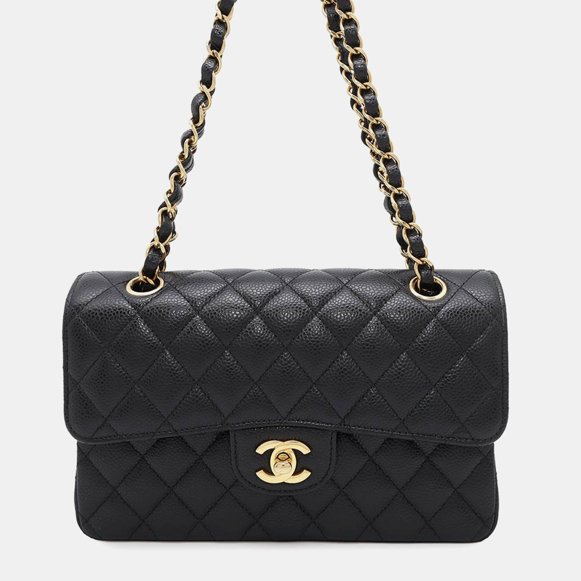 Chanel Matelasse W Flap WChain shoulder Bag Black Caviar Leather Size
Chanel Matelasse W Flap WChain shoulder Bag Black Caviar Leather Size