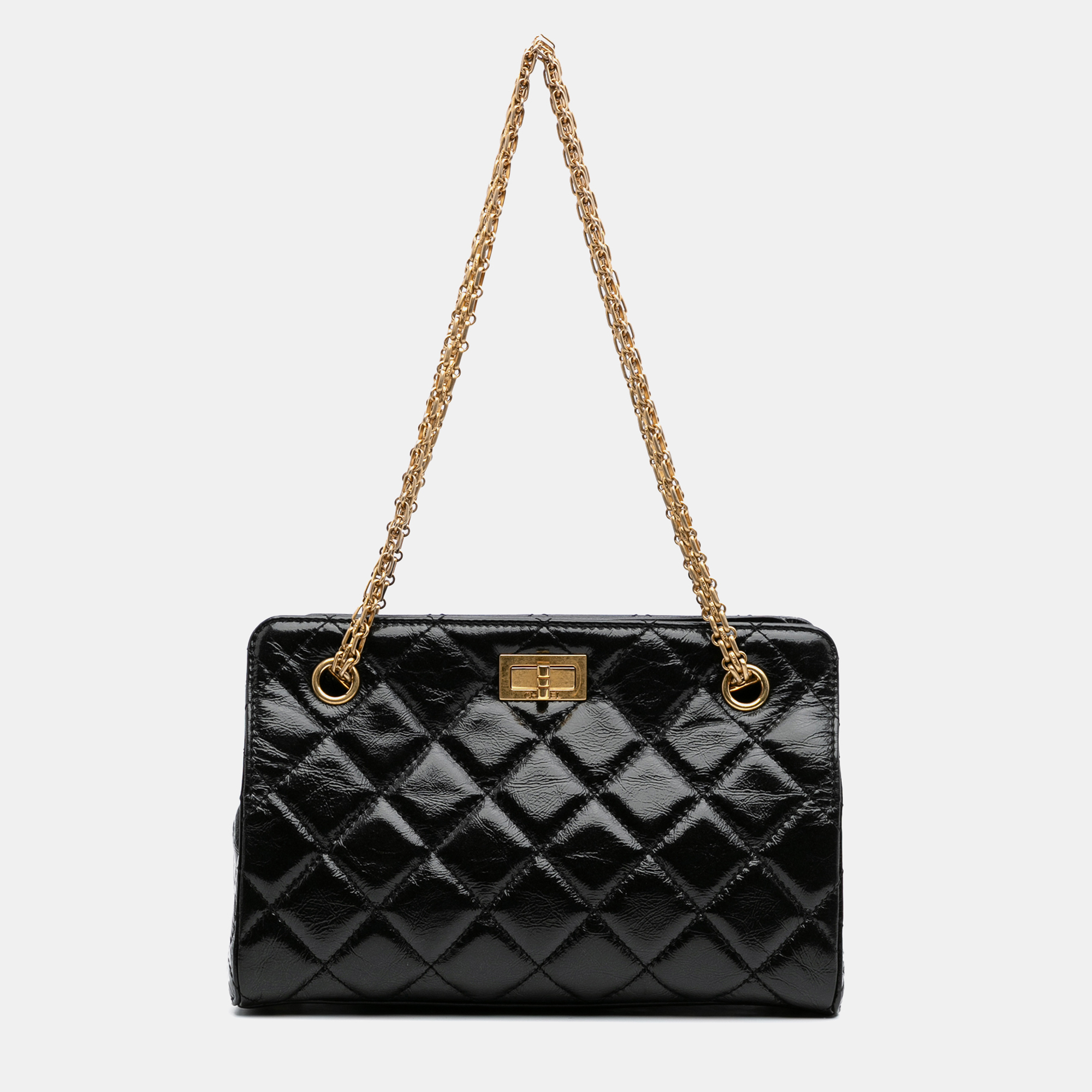 Chanel Black Reissue 2.55 Glazed Crackled Calfskin Shopping Bag
Chanel Black Reissue 2.55 Glazed Crackled Calfskin Shopping Bag