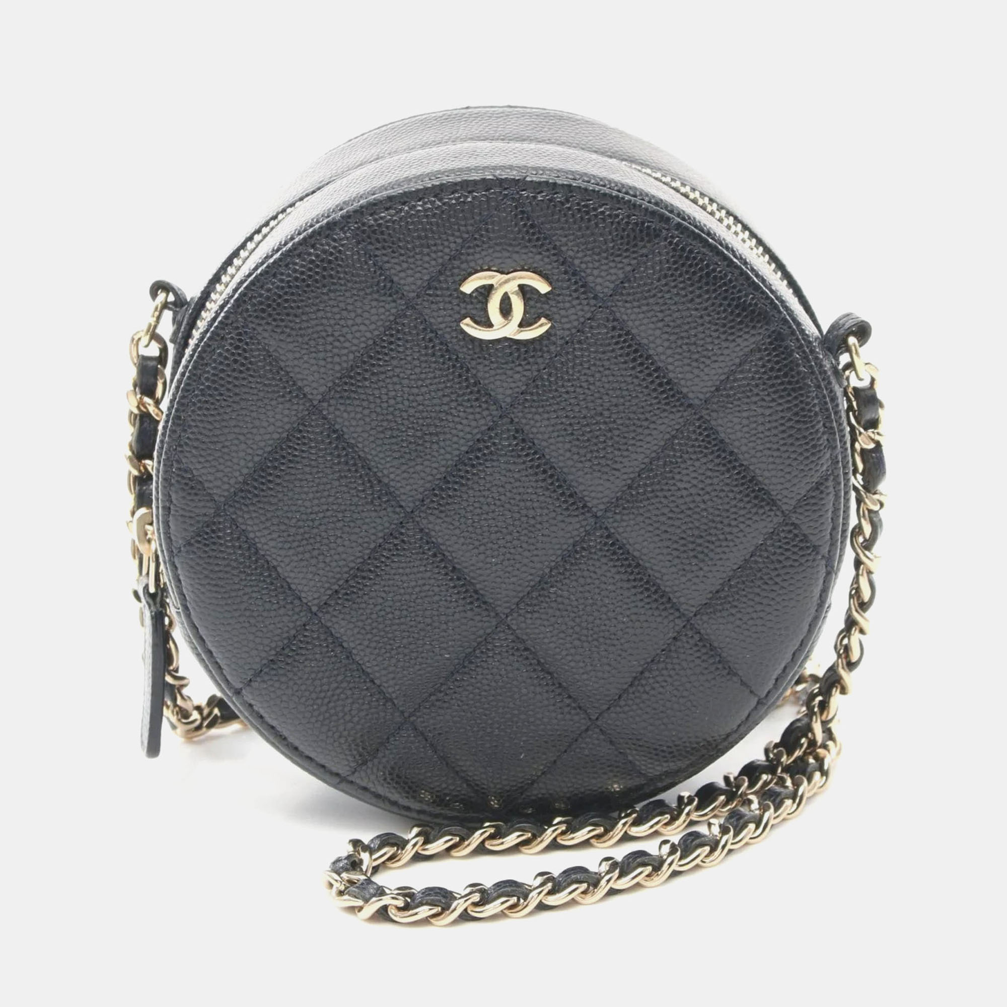 Chanel Navy Blue Matelasse Grained Calfskin Leather Shoulder Bag
Chanel Navy Blue Matelasse Grained Calfskin Leather Shoulder Bag