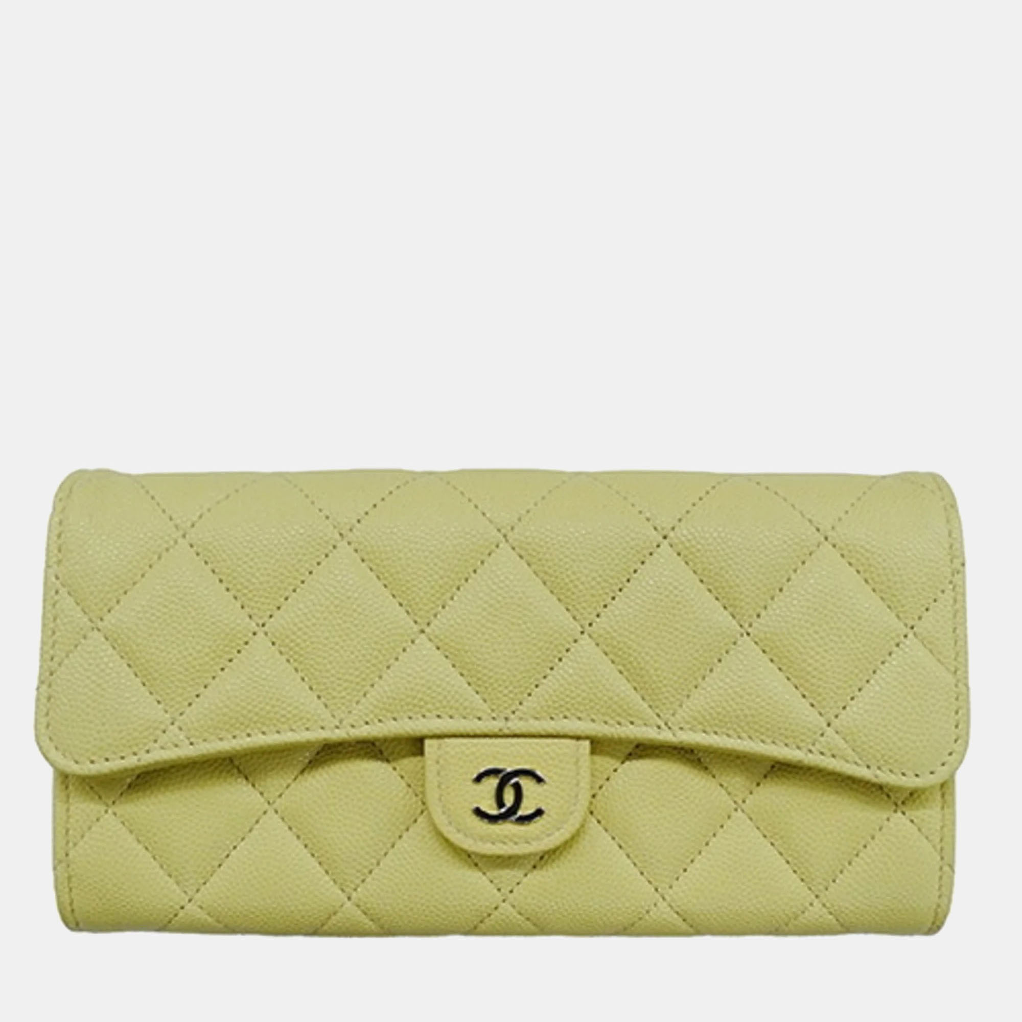 Chanel Yellow Matelasse Caviar Skin Long Classic Flap Coco Mark Wallet
Chanel Yellow Matelasse Caviar Skin Long Classic Flap Coco Mark Wallet