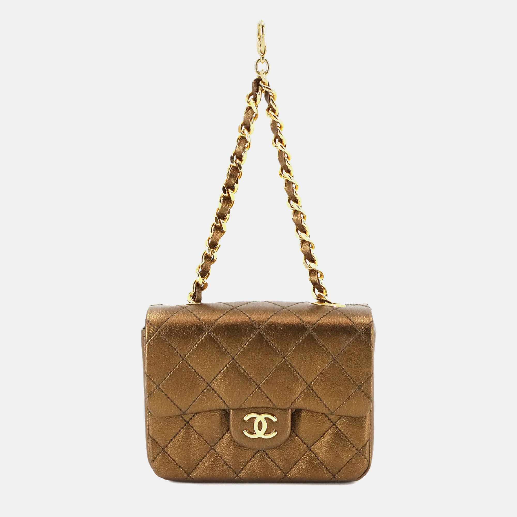 Chanel Metallic Bronze Mini Matelasse Leather Chain Pouch, Gold
Chanel Metallic Bronze Mini Matelasse Leather Chain Pouch, Gold