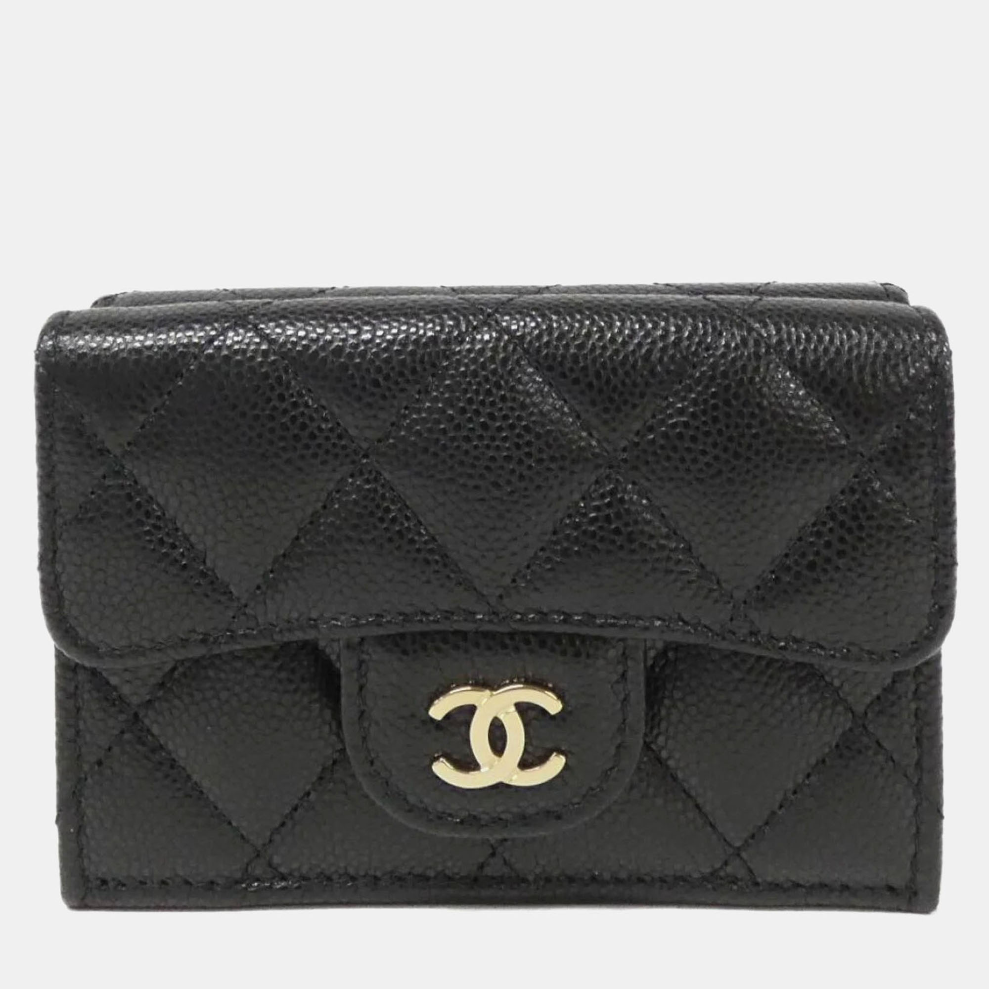 Chanel Black Caviar Leather Small Timeless Classic Line Flap Wallet
Chanel Black Caviar Leather Small Timeless Classic Line Flap Wallet