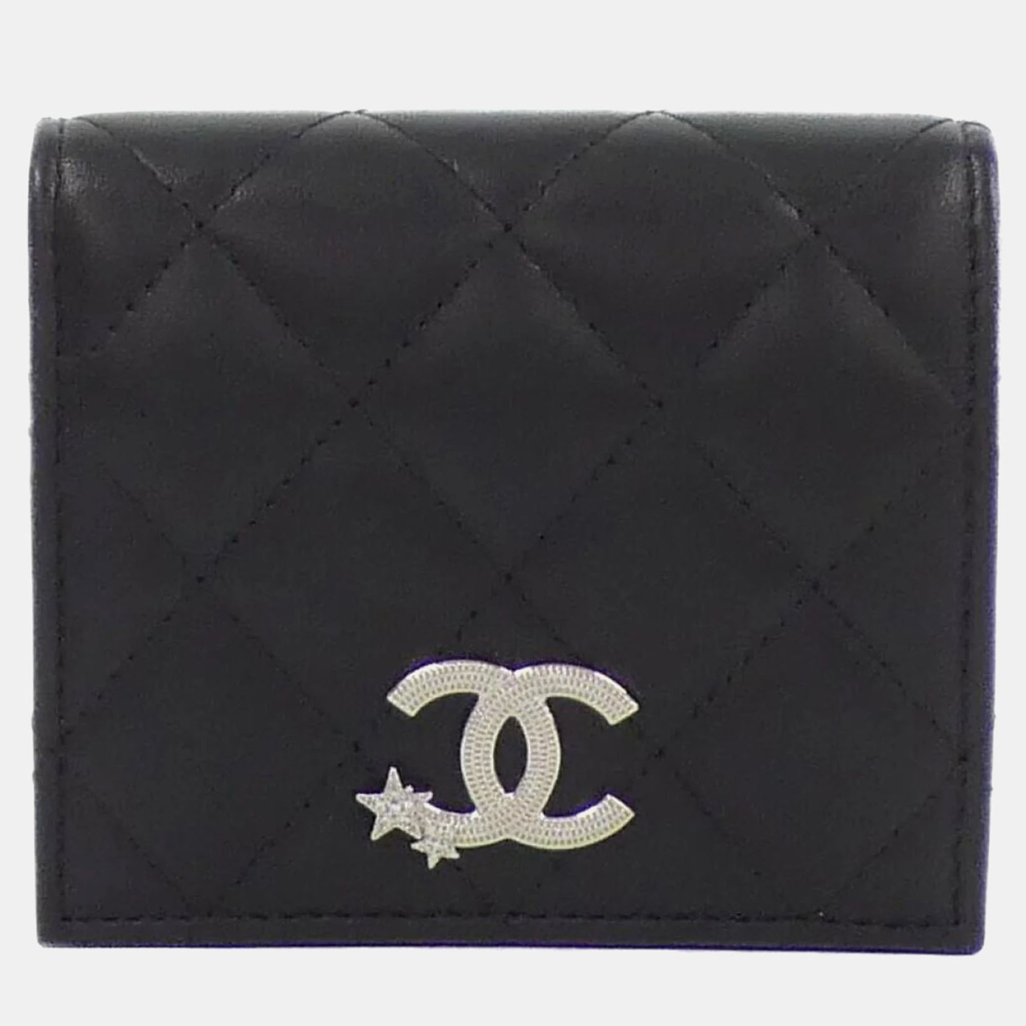 Chanel Black Leather Small Quilted Crystal Star CC Flap Wallet
Chanel Black Leather Small Quilted Crystal Star CC Flap Wallet
