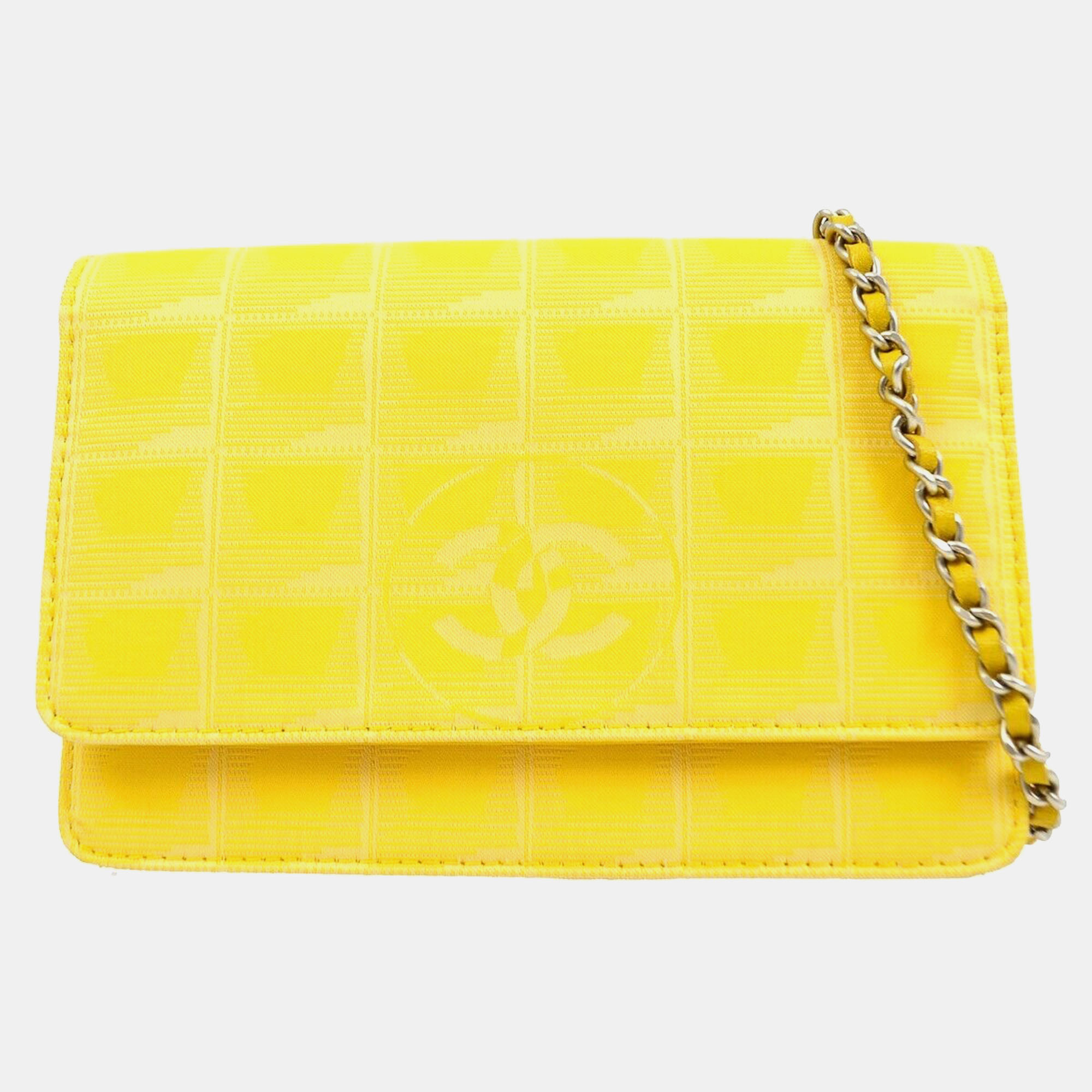Chanel Yellow Jacquard Nylon Travel Line Woc Shoulder Wallet Bag
Chanel Yellow Jacquard Nylon Travel Line Woc Shoulder Wallet Bag
