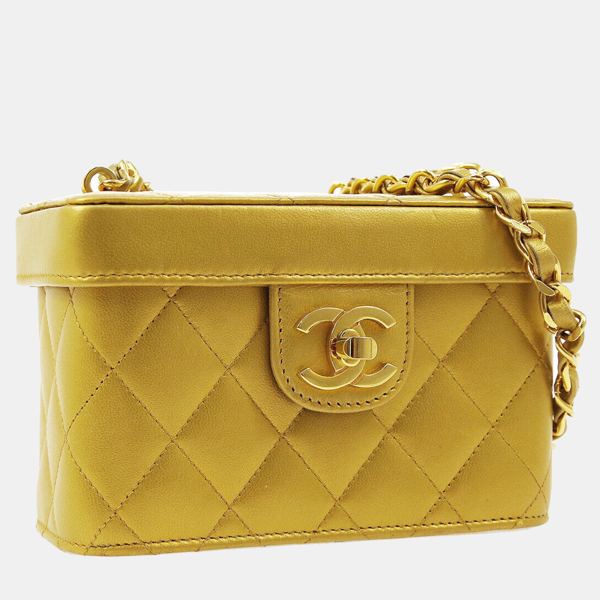Chanel Quilted Cc Vanity Chain Shoulder Bag Purse Gold Leather Vintage
Chanel Quilted Cc Vanity Chain Shoulder Bag Purse Gold Leather Vintage
