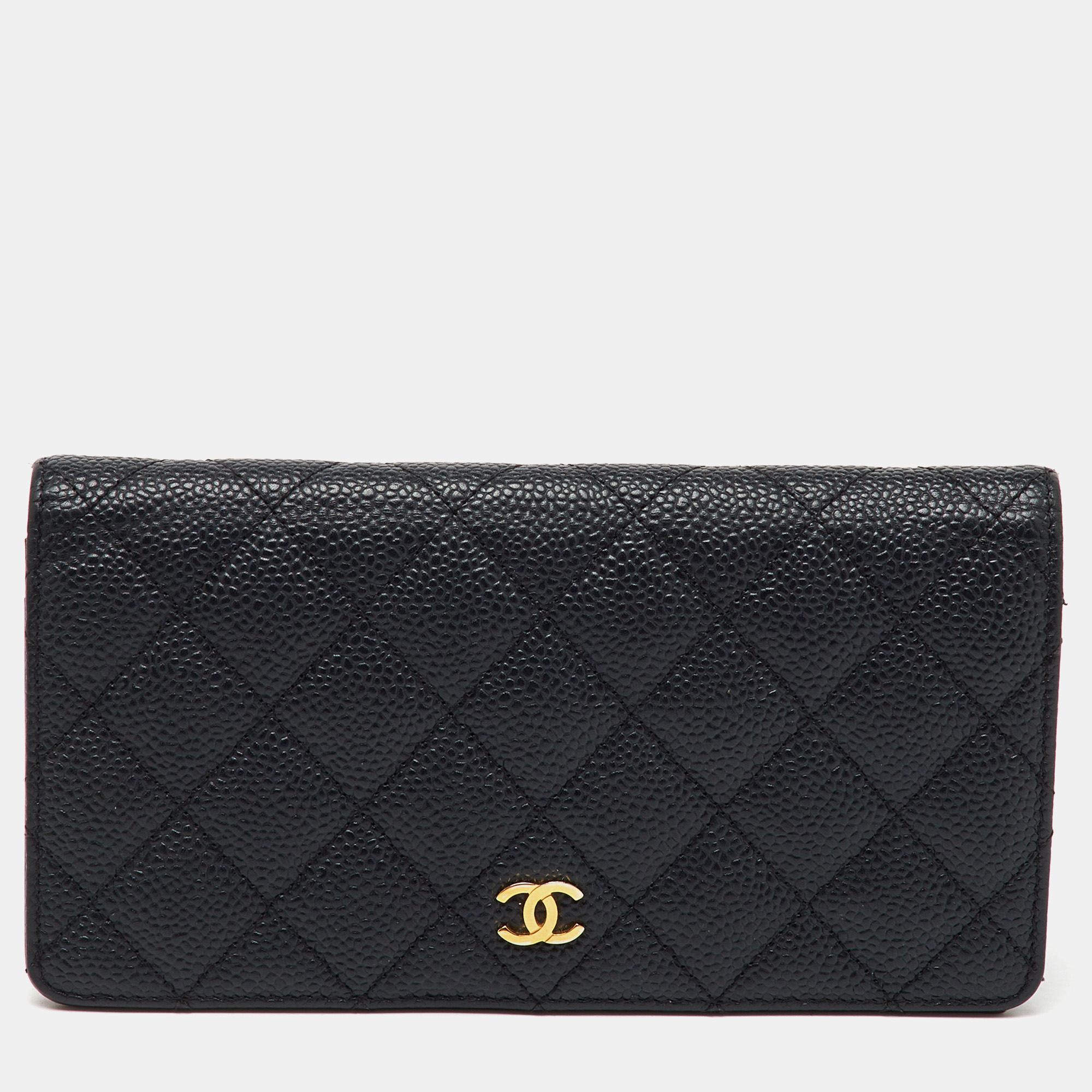 Chanel Black Quilted Caviar Leather CC L-Yen Continental Wallet
Chanel Black Quilted Caviar Leather CC L-Yen Continental Wallet