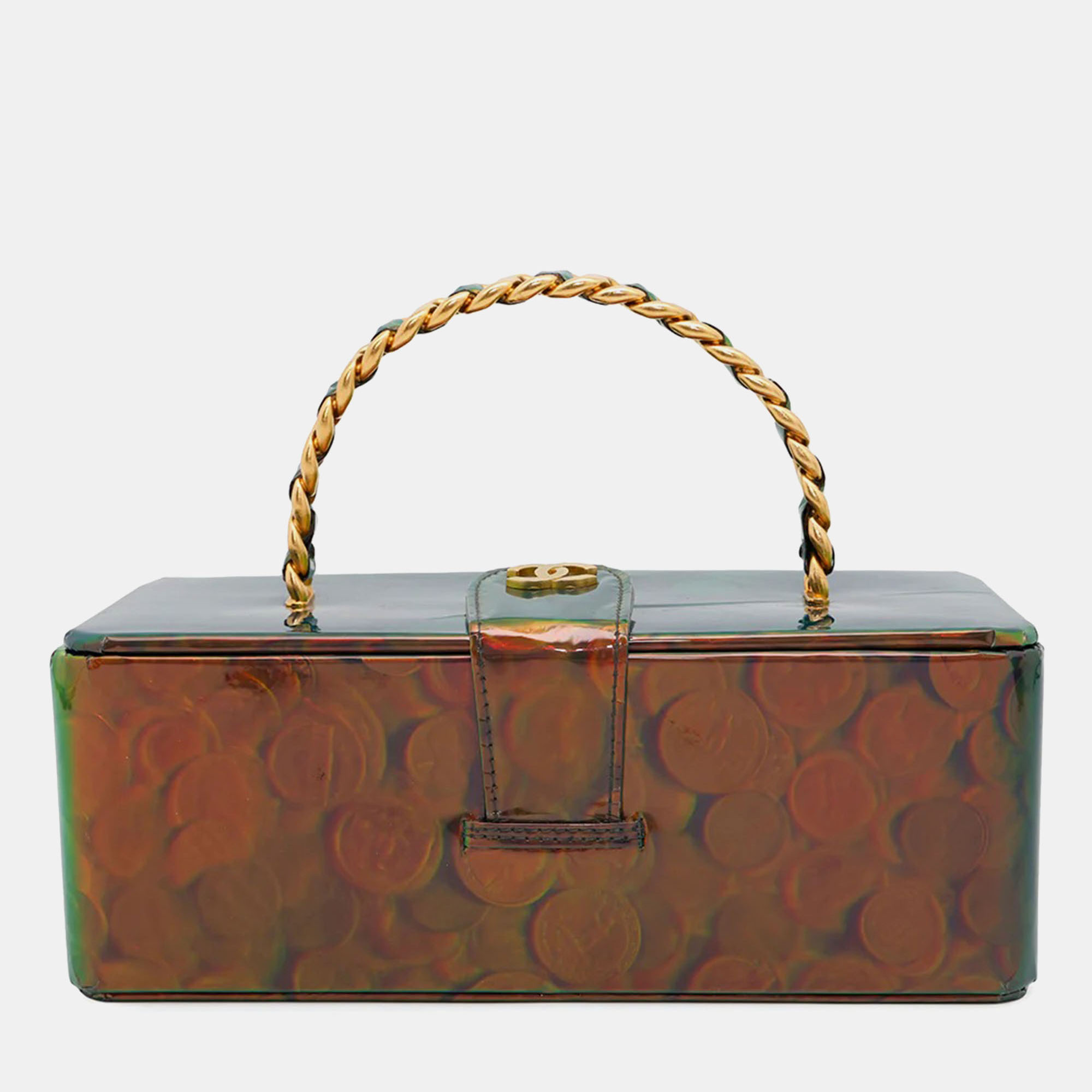 Chanel Multicolor Patent Leather Coin Motif 3D Hologram Chain Handbag
Chanel Multicolor Patent Leather Coin Motif 3D Hologram Chain Handbag