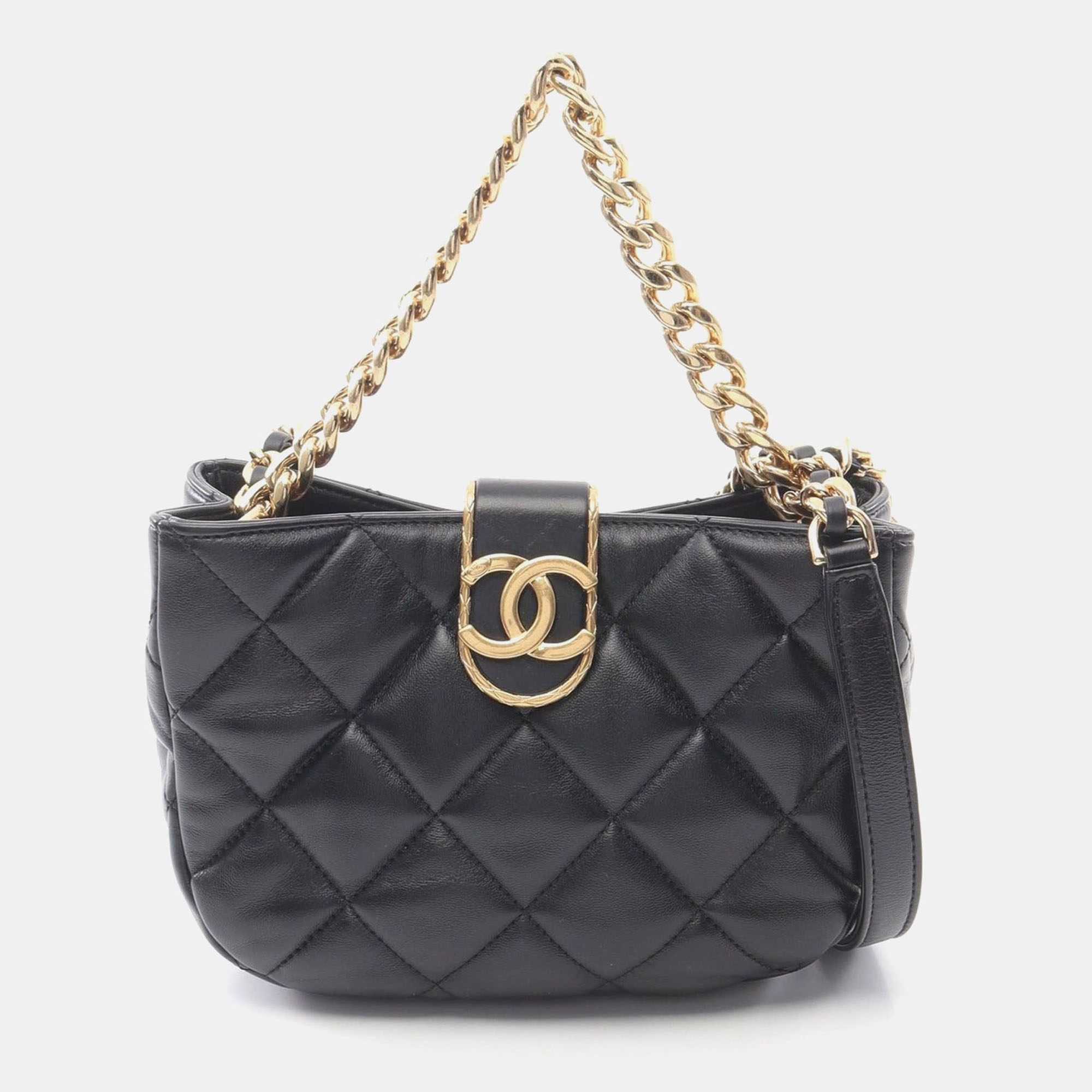 Chanel Lamb Sheep Leather CC Matelasse 2 Way Chain Shoulder Bag, Black
Chanel Lamb Sheep Leather CC Matelasse 2 Way Chain Shoulder Bag, Black