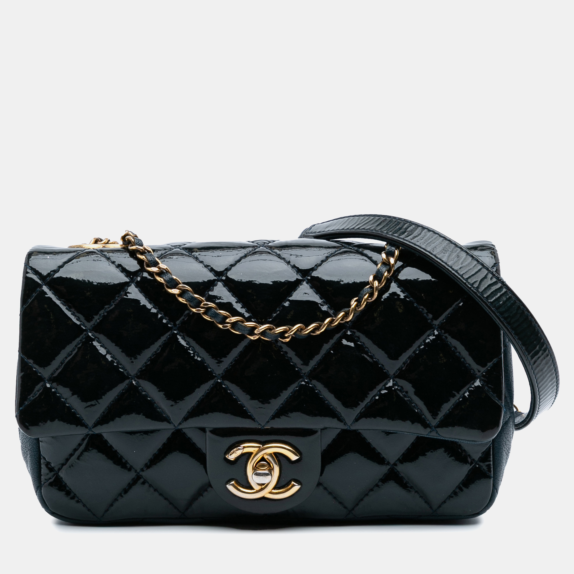Chanel Navy Blue Paris-Salzburg Small Patent and Goatskin CC Eyelet Flap
Chanel Navy Blue Paris-Salzburg Small Patent and Goatskin CC Eyelet Flap