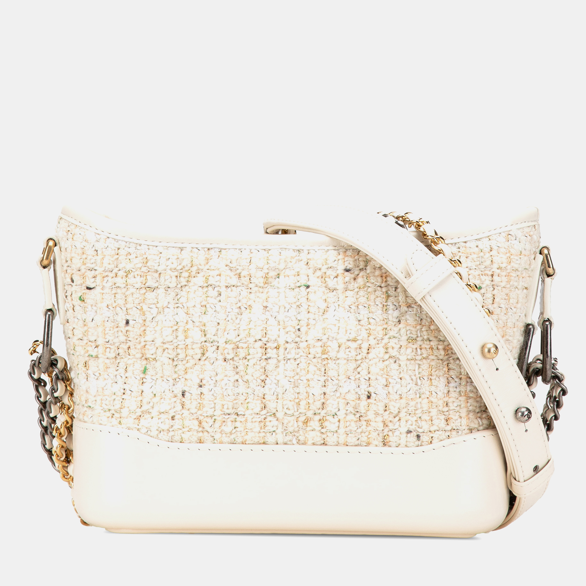 Chanel Beige White Small Tweed and Calfskin Gabrielle Crossbody
Chanel Beige White Small Tweed and Calfskin Gabrielle Crossbody