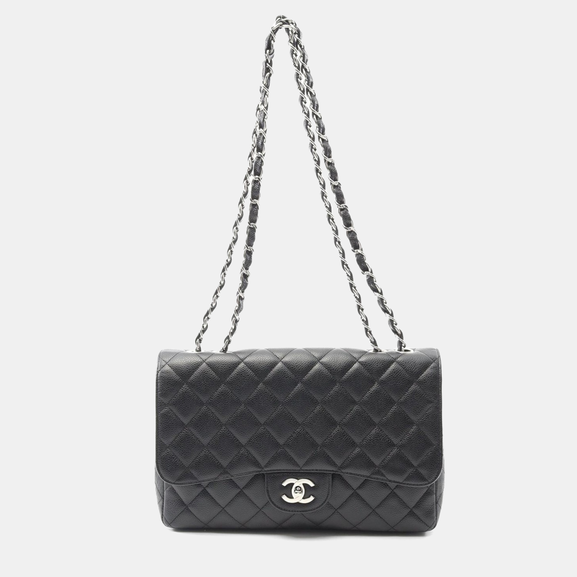 Chanel Jumbo Matelasse 30 Single Flap Chain Black Calfskin Women's Shoulder Bag
Chanel Jumbo Matelasse 30 Single Flap Chain Black Calfskin Women's Shoulder Bag