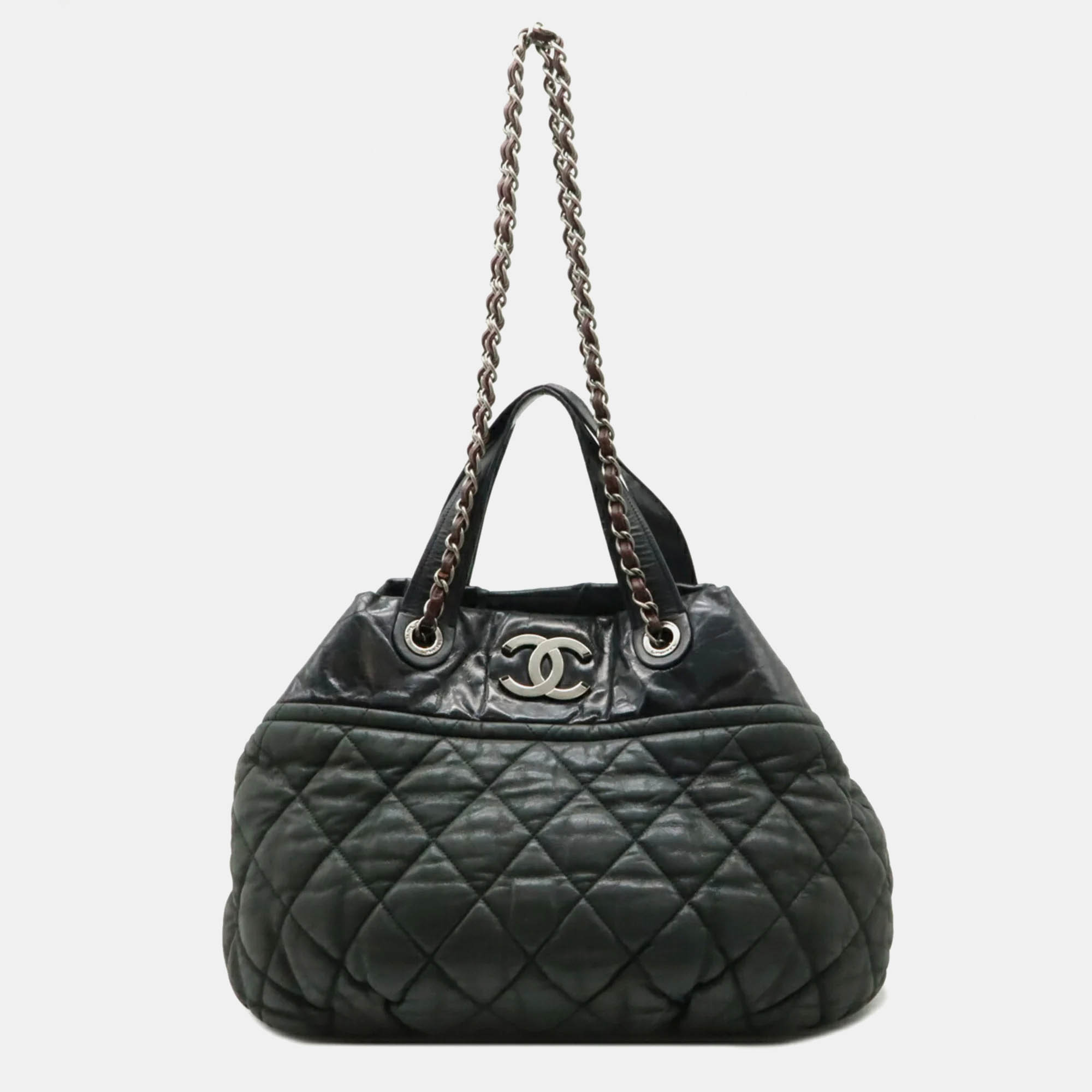 Chanel In The Mix Matelasse Coco Mark Chain Shoulder Bag Tote Sparkle Leather Black
Chanel In The Mix Matelasse Coco Mark Chain Shoulder Bag Tote Sparkle Leather Black