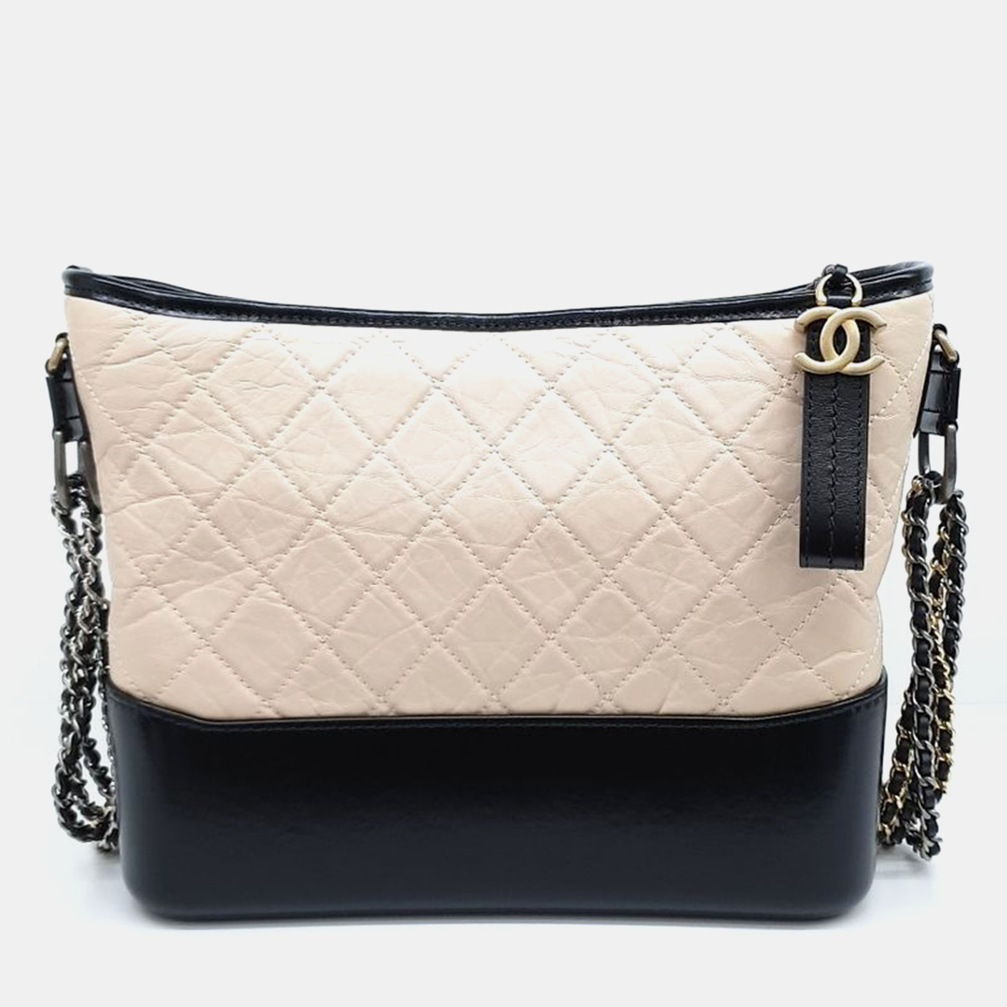 Chanel Beige/Black Leather Gabrielle Hobo Medium Bag 
Chanel Beige/Black Leather Gabrielle Hobo Medium Bag