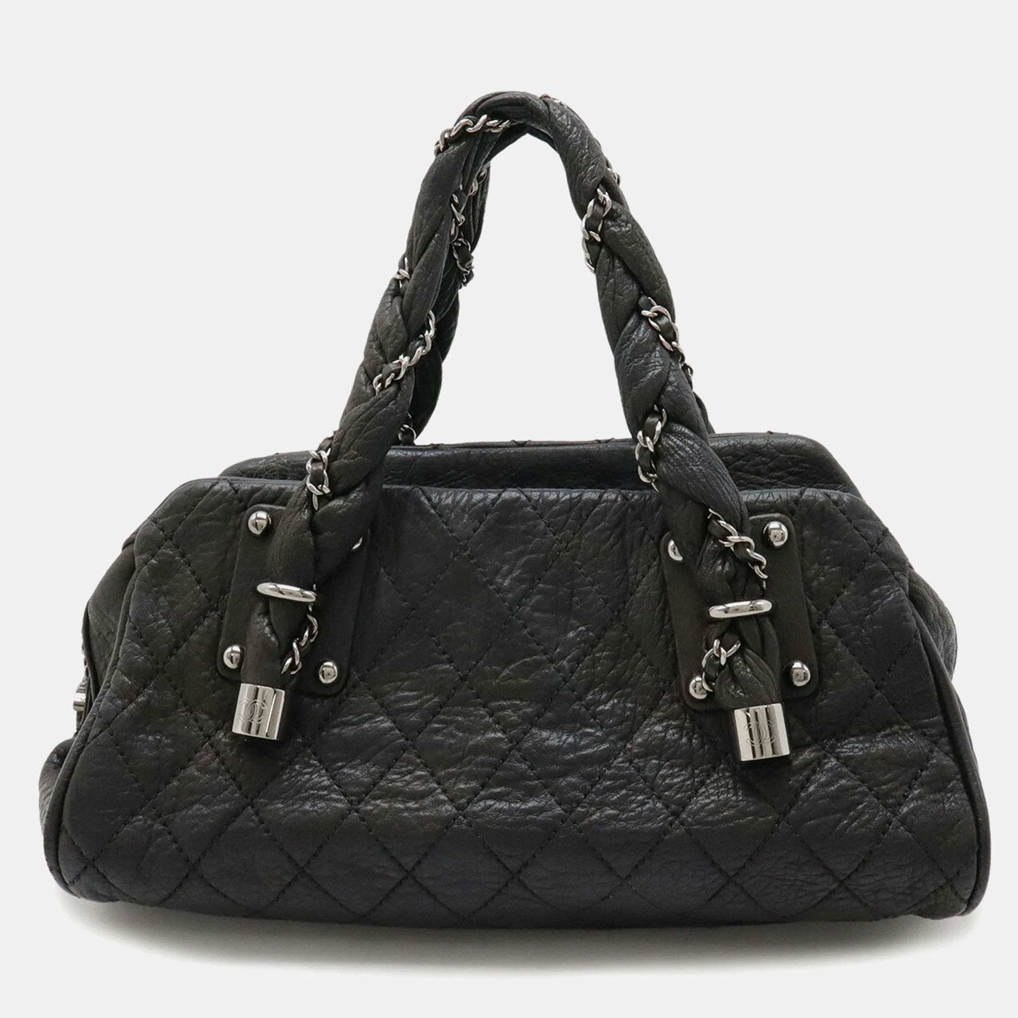 Lady Braid Distressed Lambskin Bowler Bag - Chanel - Modalova