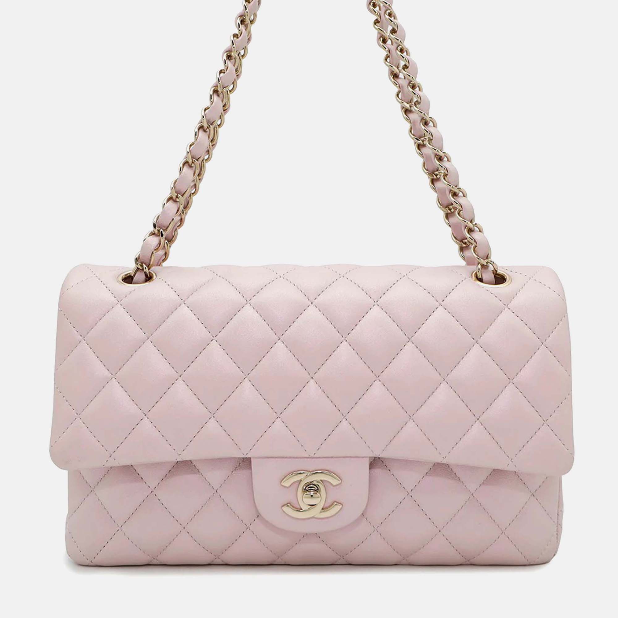 Chanel Classic Double Flap Medium Pink Caviar Leather Chain Shoulder Bag
Chanel Classic Double Flap Medium Pink Caviar Leather Chain Shoulder Bag