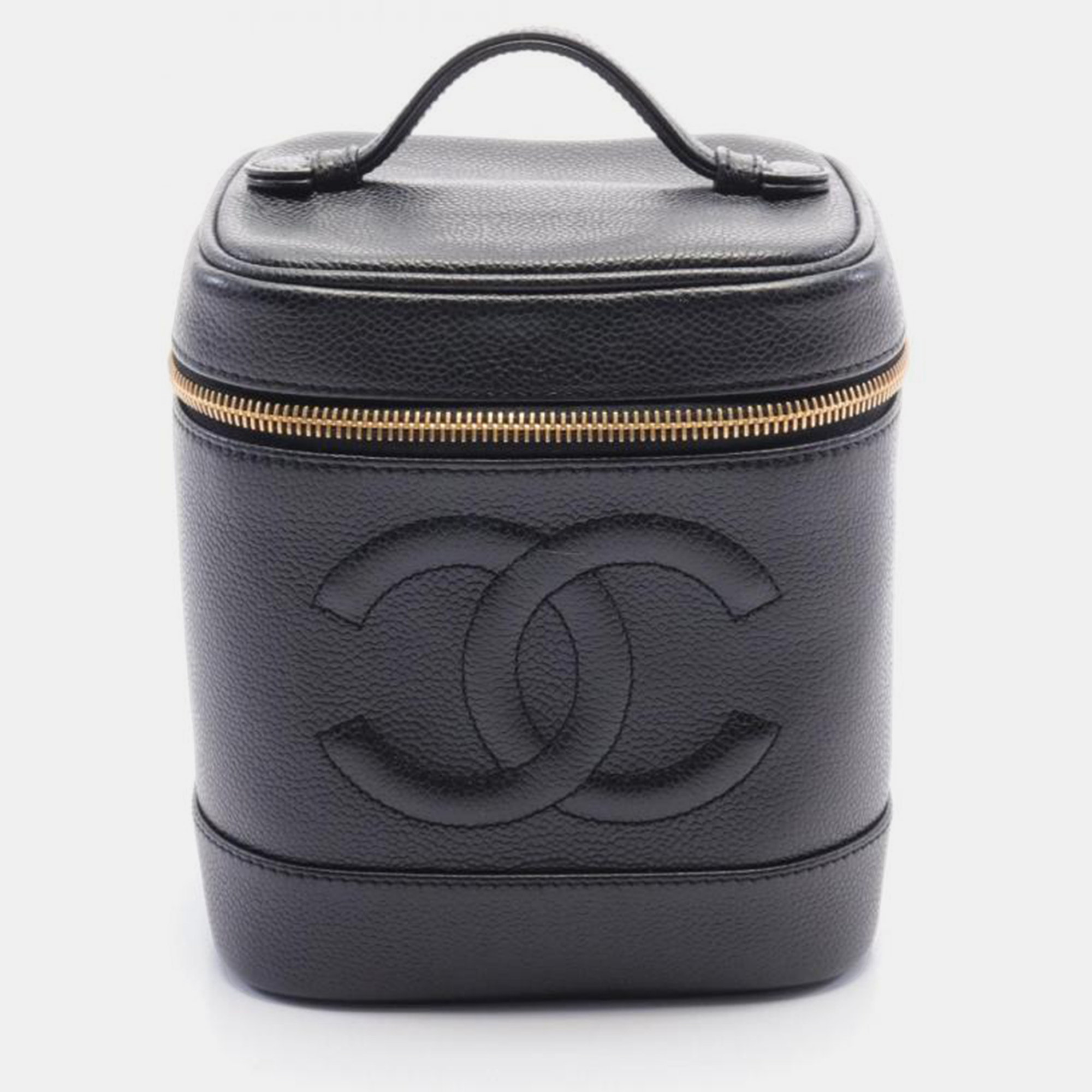 Chanel Vertical Vanity Black Leather Top Handle Bag
Chanel Vertical Vanity Black Leather Top Handle Bag