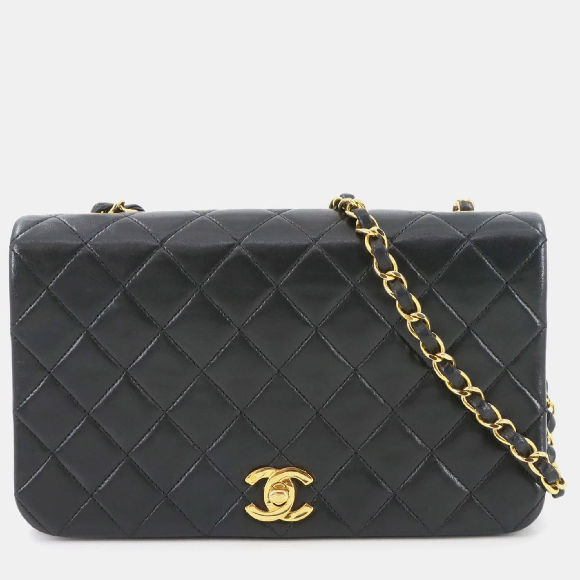 Chanel Matelassé Full Flap Black Leather Chain Shoulder Bag GHW 
Chanel Matelassé Full Flap Black Leather Chain Shoulder Bag GHW