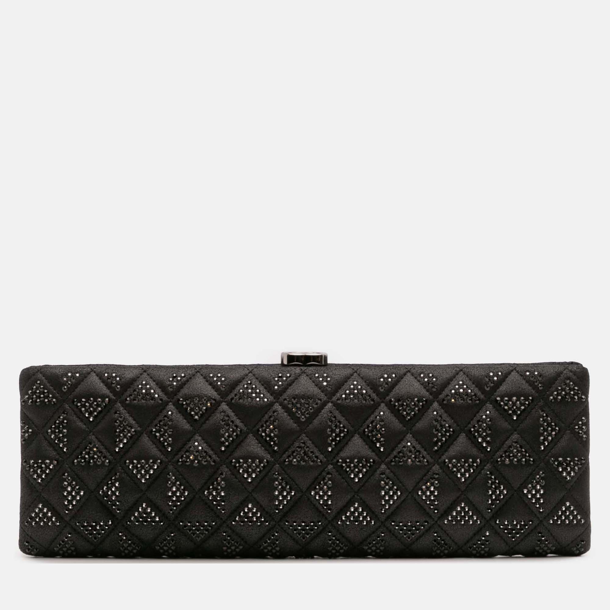 Chanel Black CC Quilted Iridescent Lambskin Crystal Long Clutch
Chanel Black CC Quilted Iridescent Lambskin Crystal Long Clutch