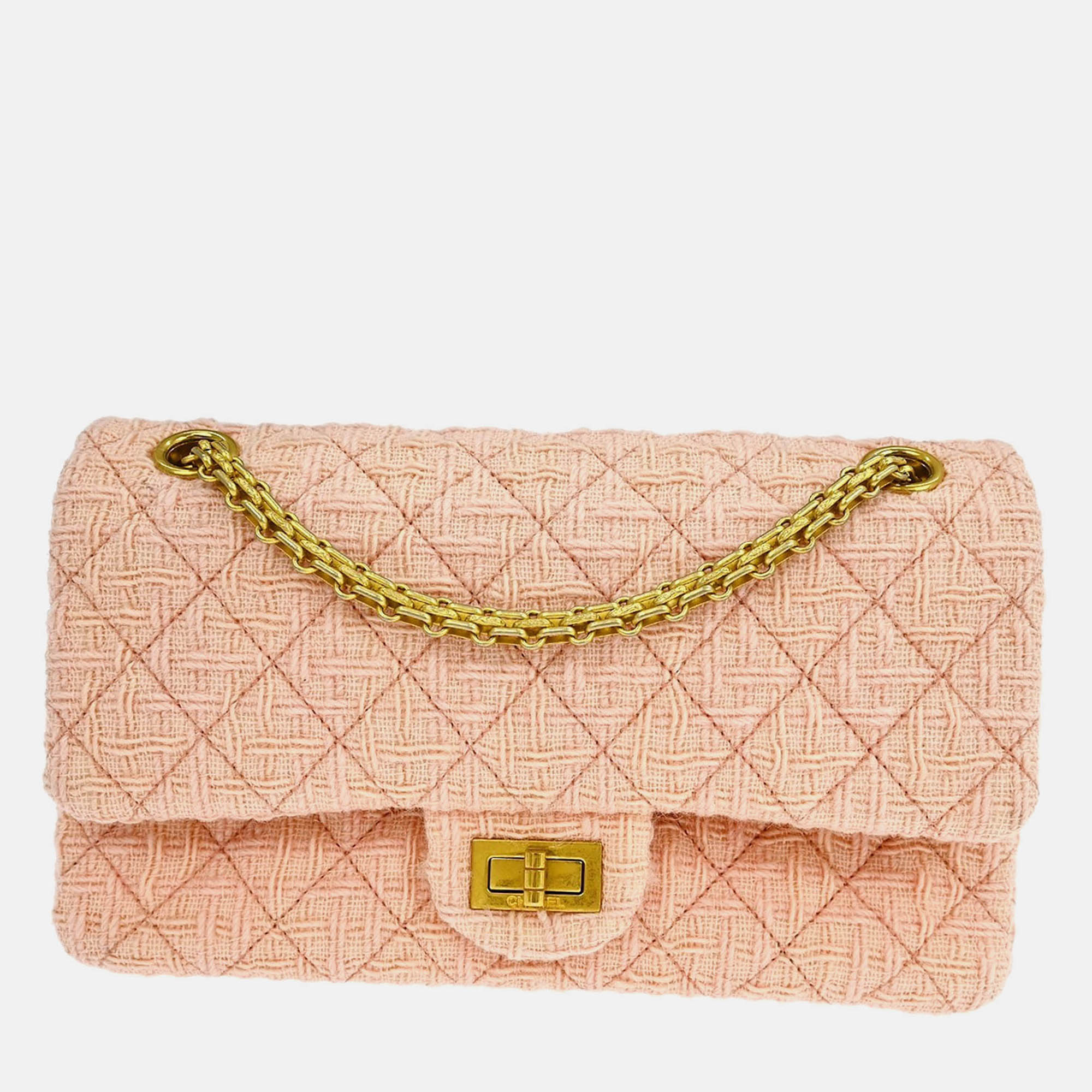 Chanel Pink Tweed 2.55 Medium Classic Double Flap Shoulder Bag
Chanel Pink Tweed 2.55 Medium Classic Double Flap Shoulder Bag