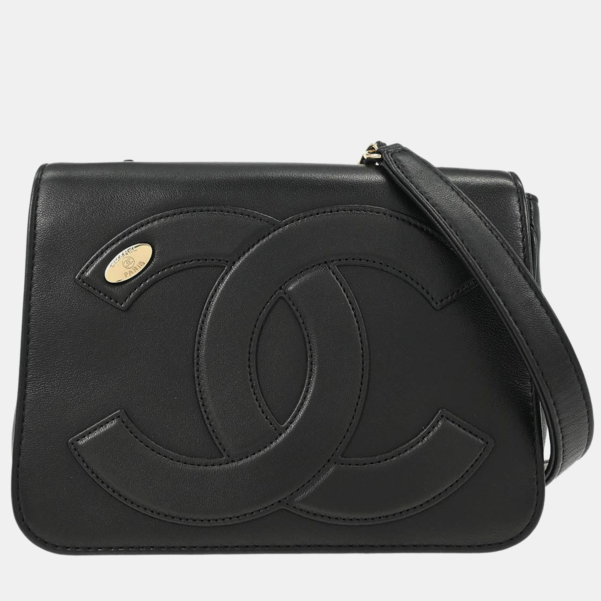 Chanel Black Lambskin Shoulder Bag 
Chanel Black Lambskin Shoulder Bag