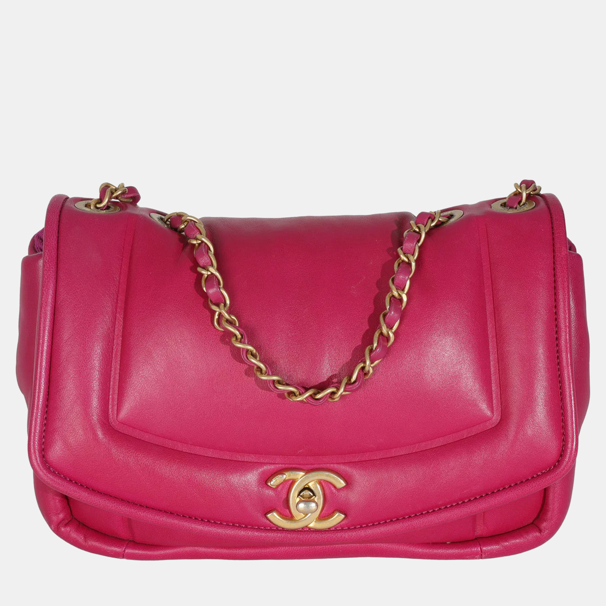 Chanel Dark Pink Lambskin Medium Simply Flap Bag
Chanel Dark Pink Lambskin Medium Simply Flap Bag