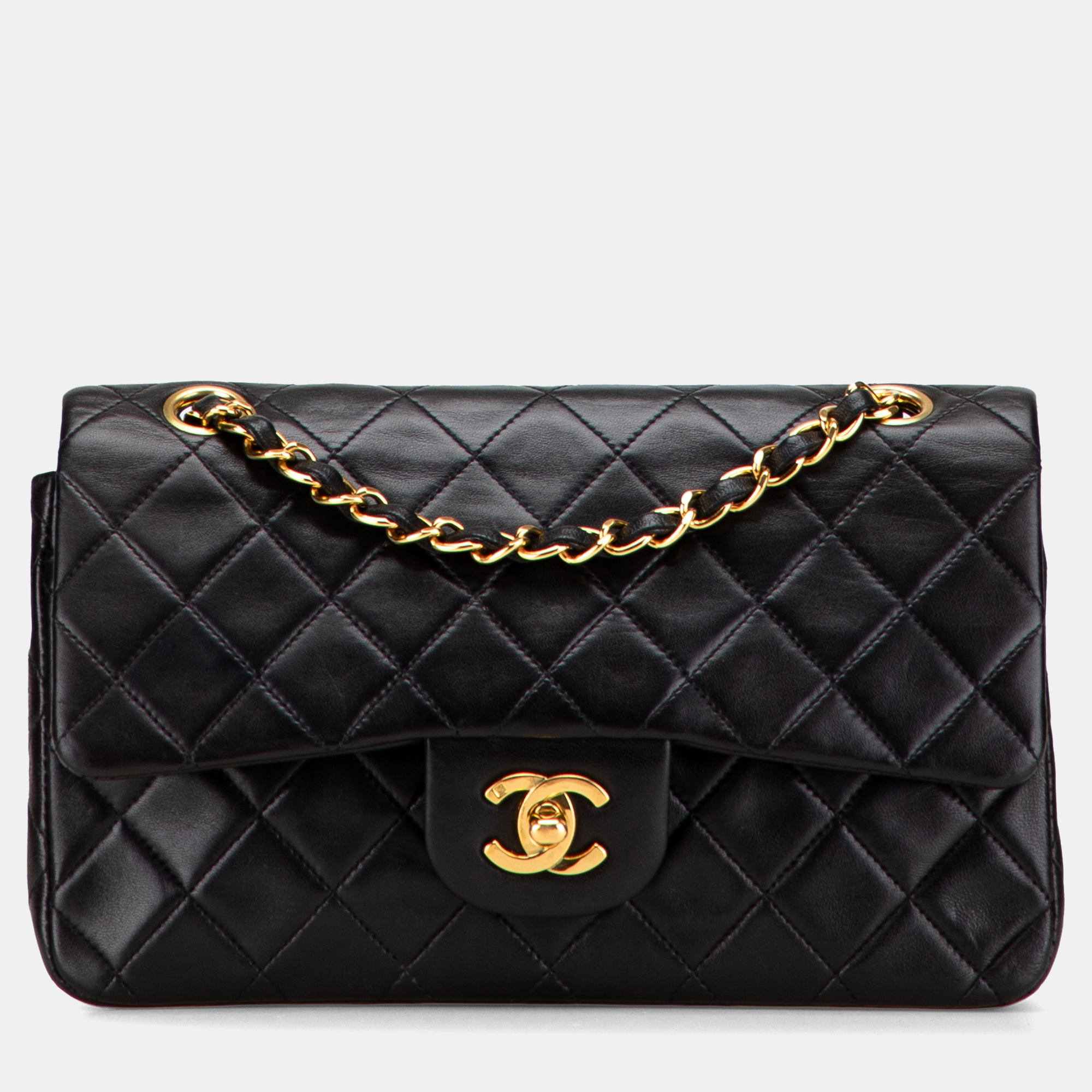 Chanel Black Small Classic Lambskin Double Flap 
Chanel Black Small Classic Lambskin Double Flap