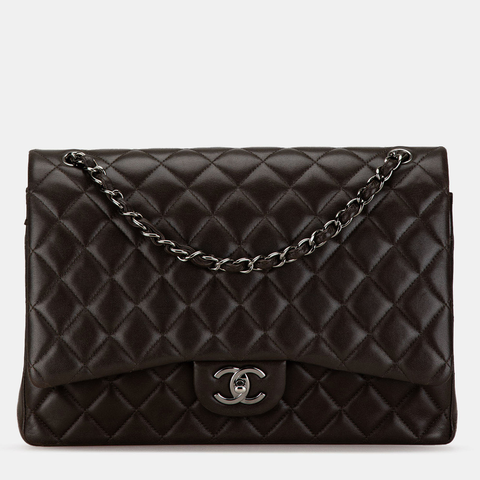 Chanel Black Maxi Classic Lambskin Double Flap 
Chanel Black Maxi Classic Lambskin Double Flap