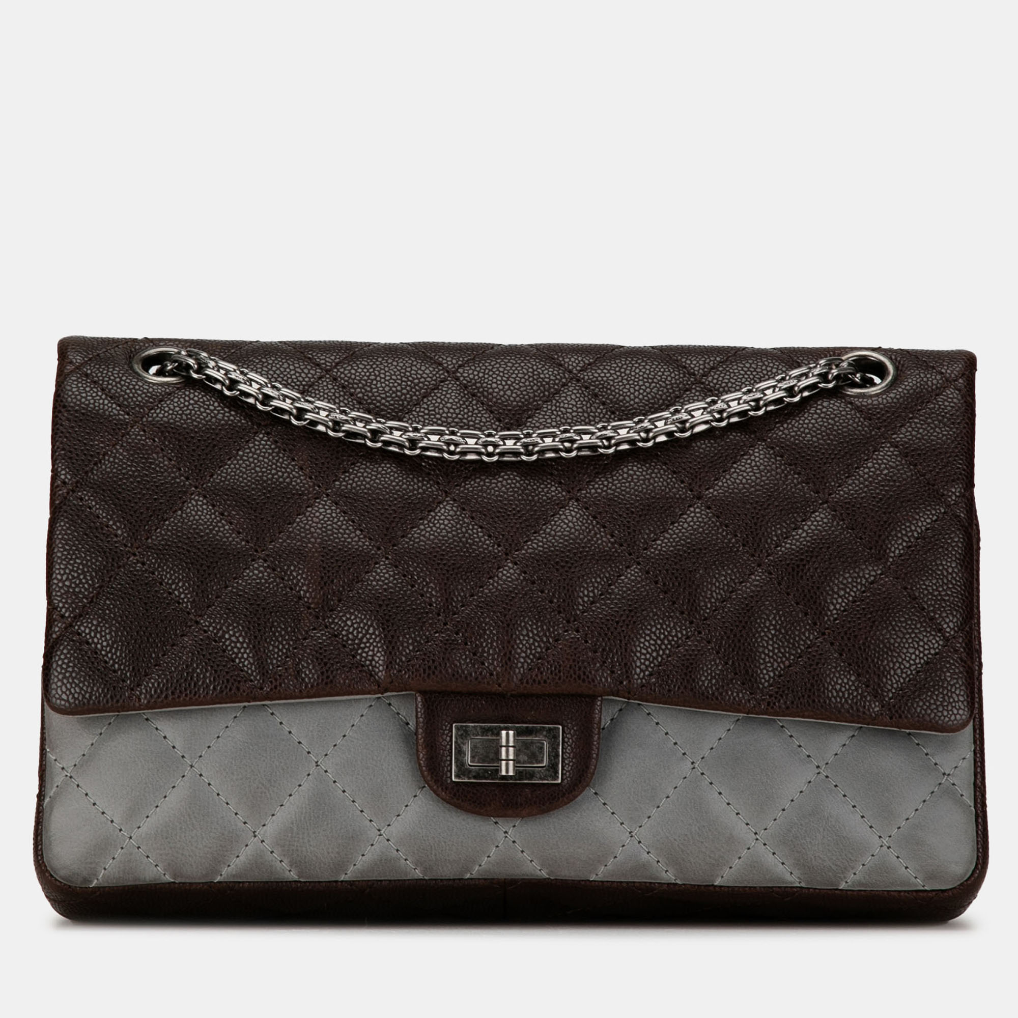 Chanel Brown Caviar and Iridescent Calfskin Reissue 2.55 Double Flap 226
Chanel Brown Caviar and Iridescent Calfskin Reissue 2.55 Double Flap 226