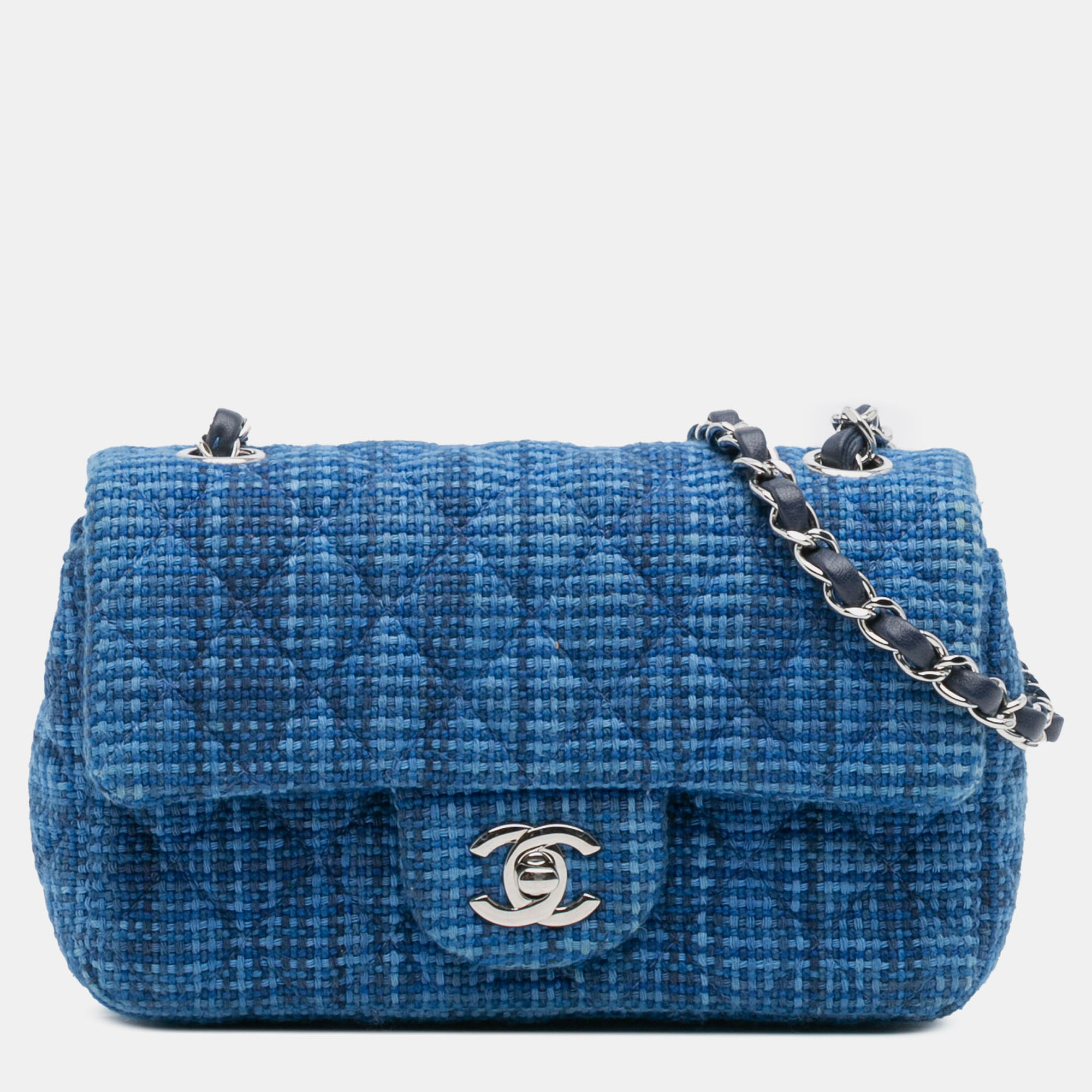 Chanel Blue Mini Rectangular Classic Tweed Single Flap
Chanel Blue Mini Rectangular Classic Tweed Single Flap