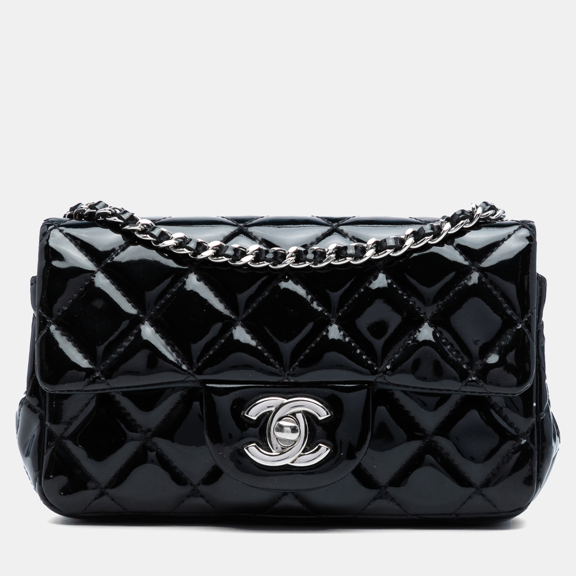 Chanel Black Extra Mini Rectangular Classic Patent Single Flap
Chanel Black Extra Mini Rectangular Classic Patent Single Flap