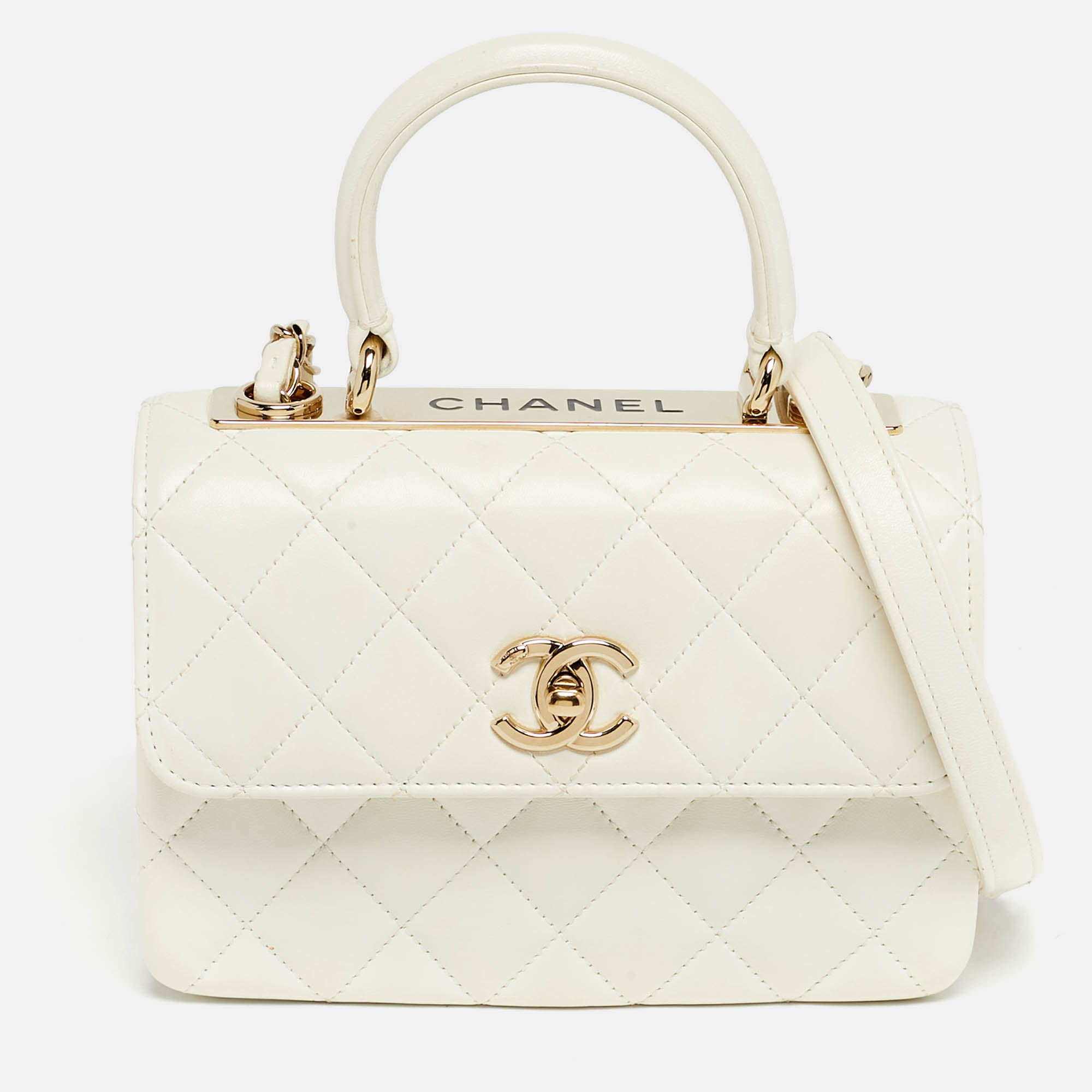 Chanel White Quilted Leather Mini Trendy CC Flap Bag
Chanel White Quilted Leather Mini Trendy CC Flap Bag