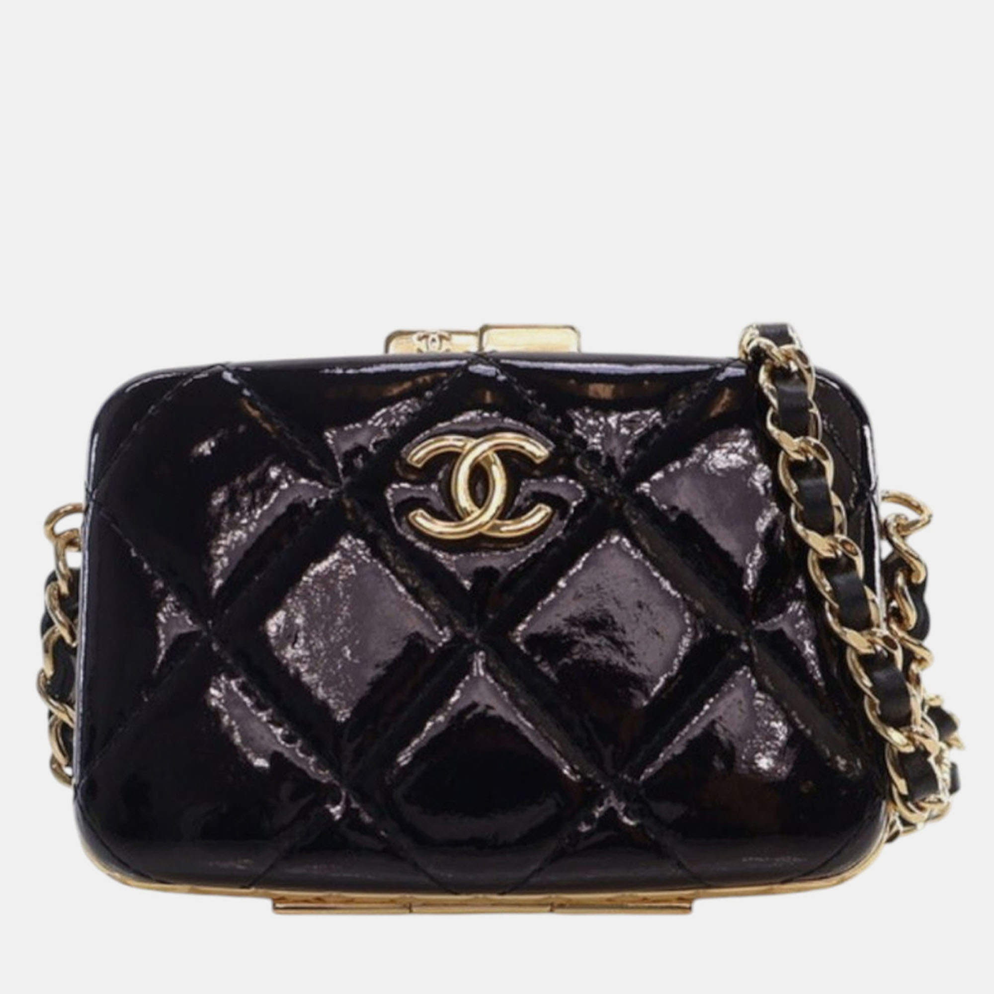 Chanel Black Small Glazed Goatskin Box With Chain
Chanel Black Small Glazed Goatskin Box With Chain
