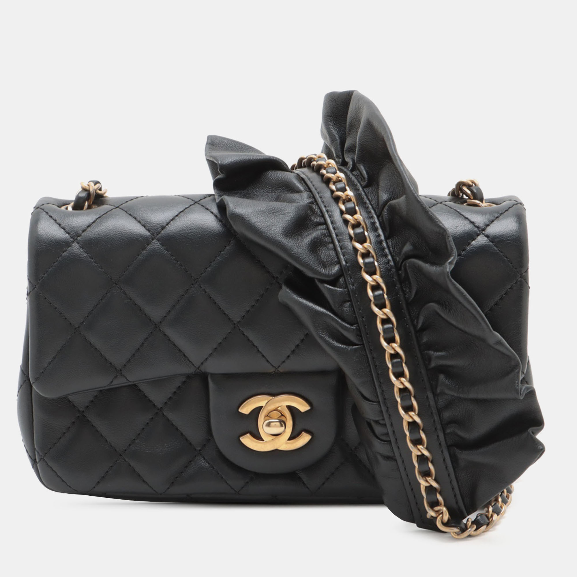 Chanel Black Mini Rectangular Classic Lambskin Romance Single Flap
Chanel Black Mini Rectangular Classic Lambskin Romance Single Flap