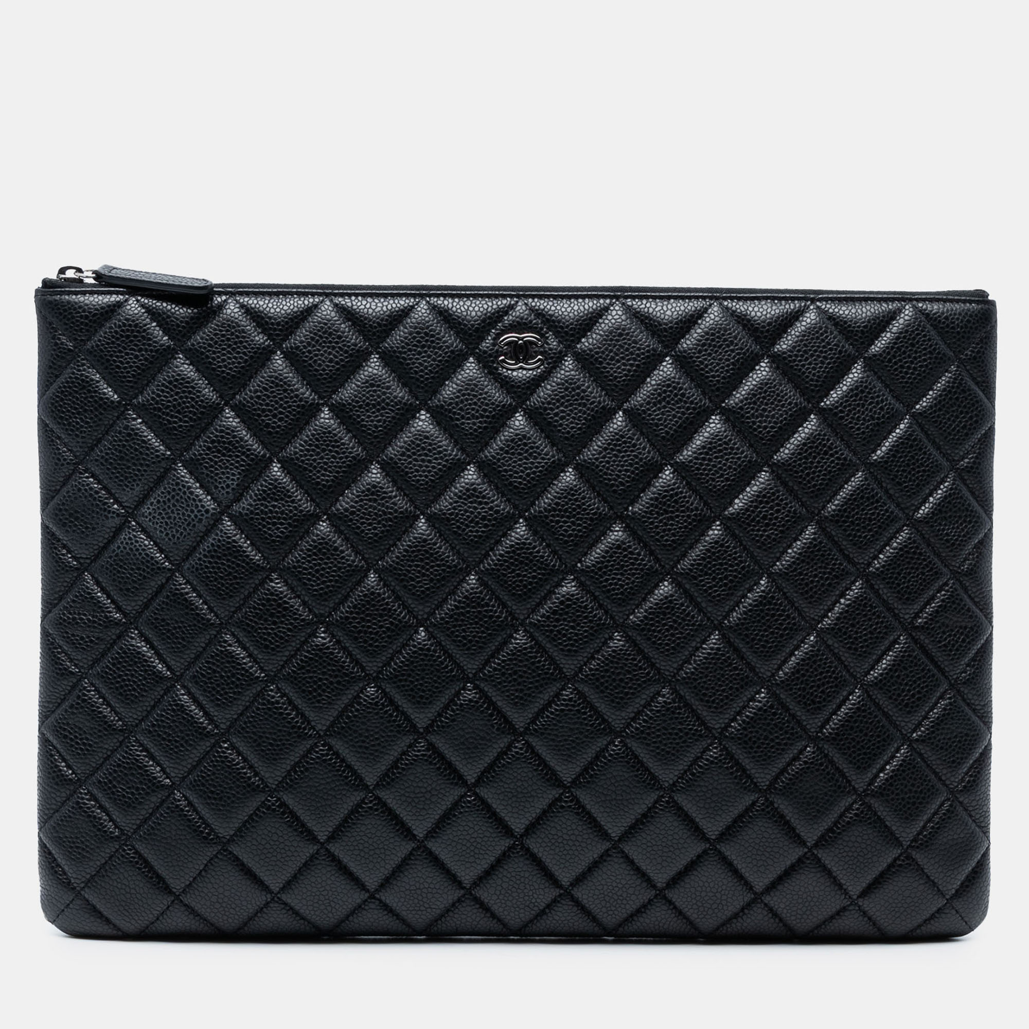 Chanel Quilted Large Caviar O Case Clutch, Black
Chanel Quilted Large Caviar O Case Clutch, Black