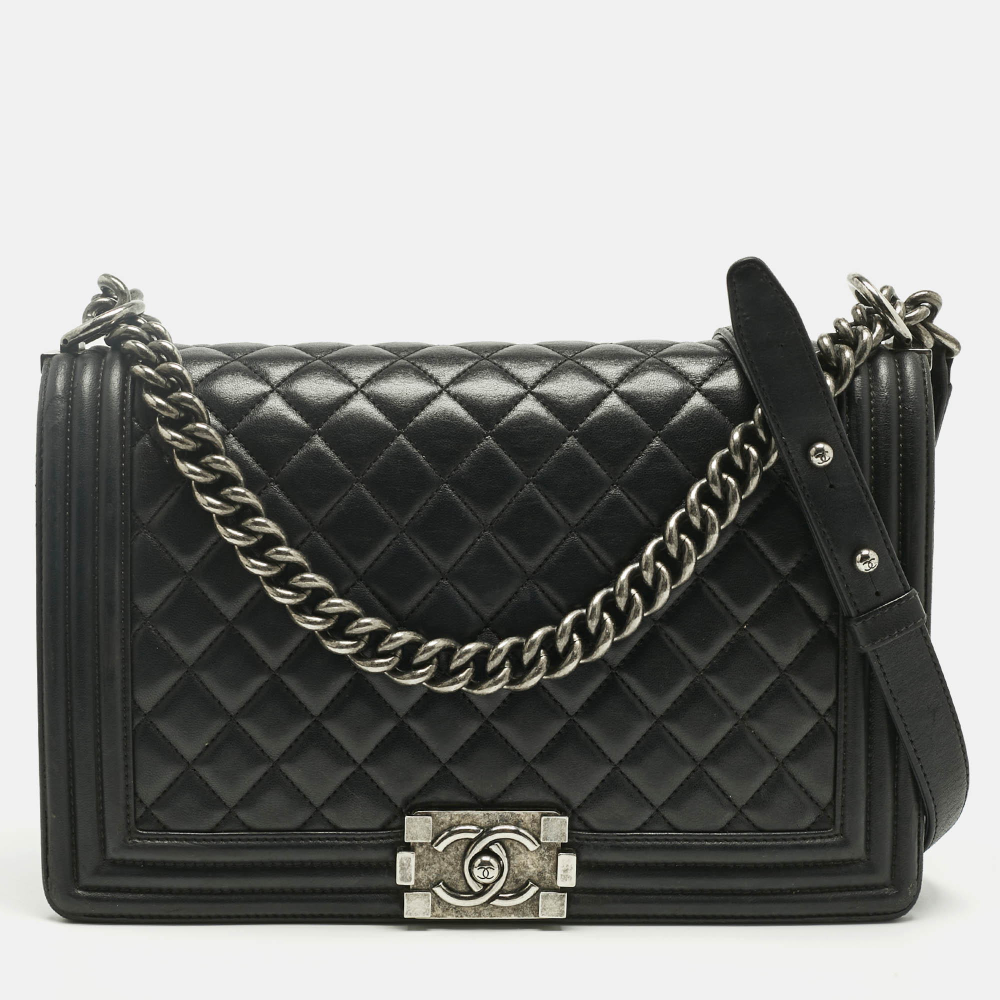 Chanel Black Quilted Leather New Medium Boy Flap Bag
Chanel Black Quilted Leather New Medium Boy Flap Bag