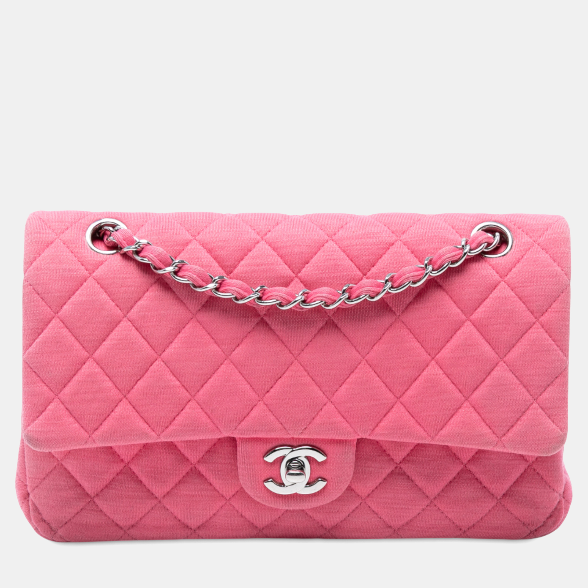Chanel Pink Medium Classic Jersey Double Flap
Chanel Pink Medium Classic Jersey Double Flap