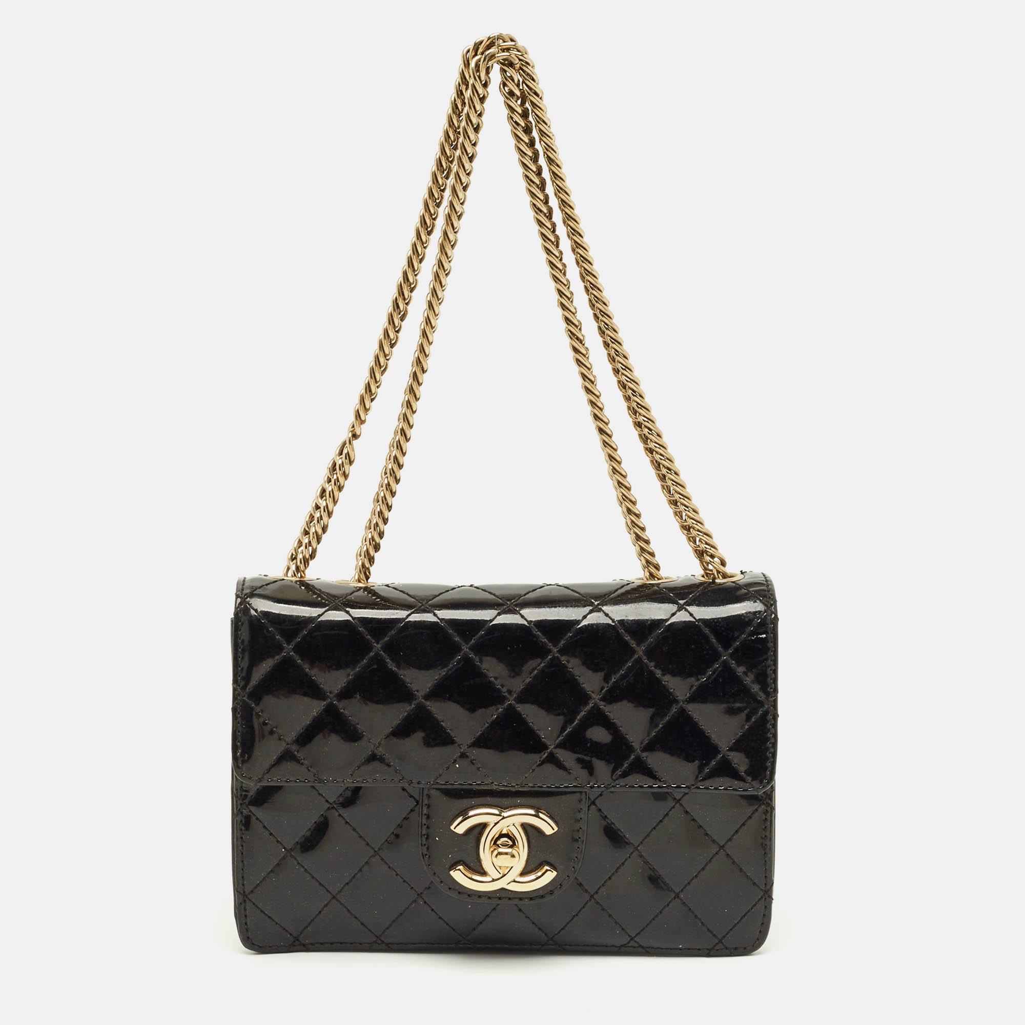 Chanel Black Quilted Patent Leather Mini Classic Shoulder Bag
Chanel Black Quilted Patent Leather Mini Classic Shoulder Bag