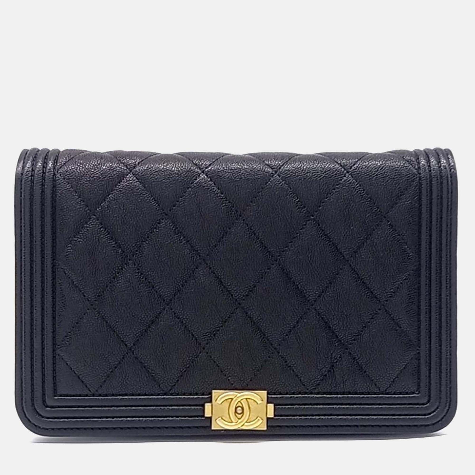 Chanel Black Leather Caviar Boy WOC Mini Crossbody Bag
Chanel Black Leather Caviar Boy WOC Mini Crossbody Bag