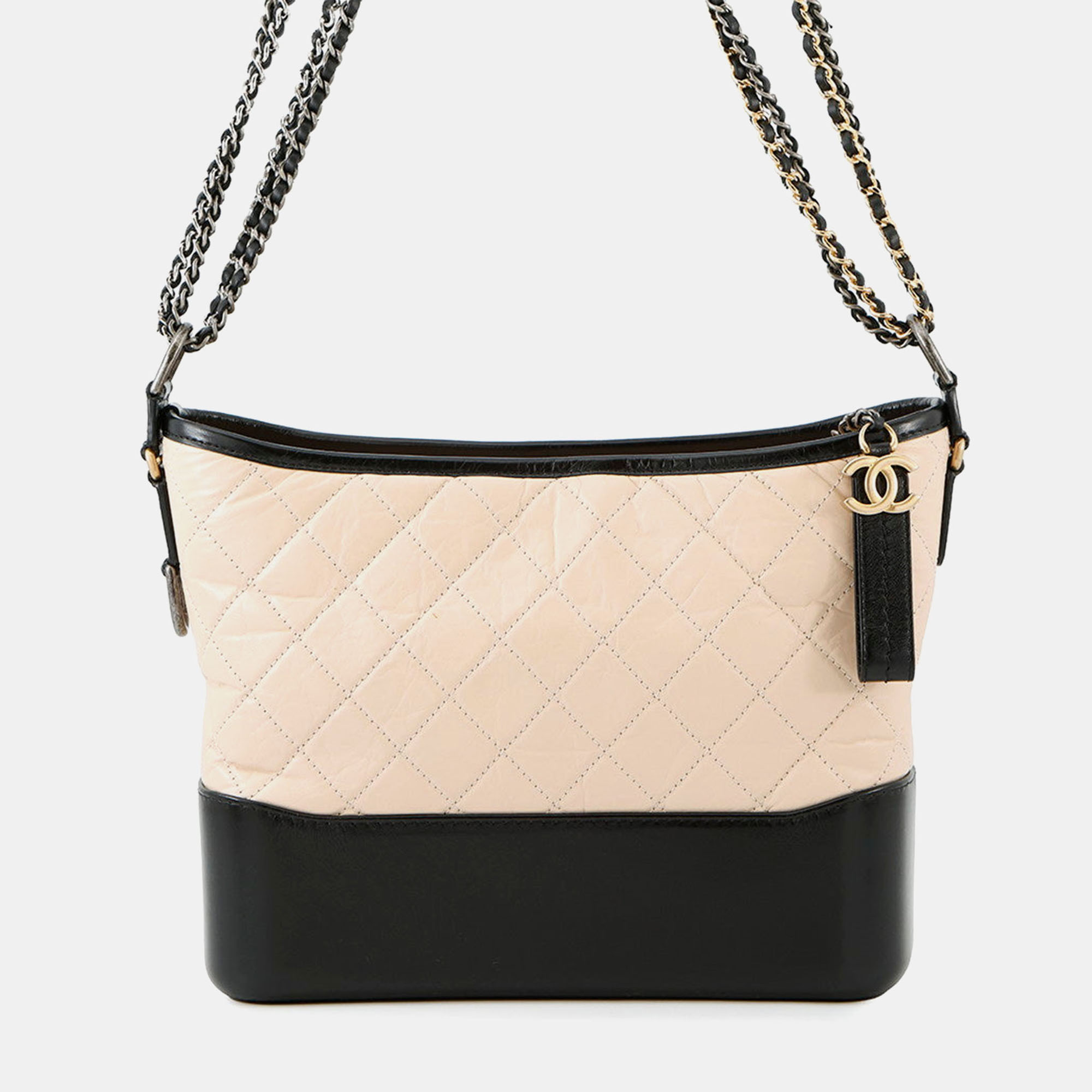Chanel Gabriel De Chanel Hobo Chain shoulder Bag Beige/Black Calf Leather
Chanel Gabriel De Chanel Hobo Chain shoulder Bag Beige/Black Calf Leather
