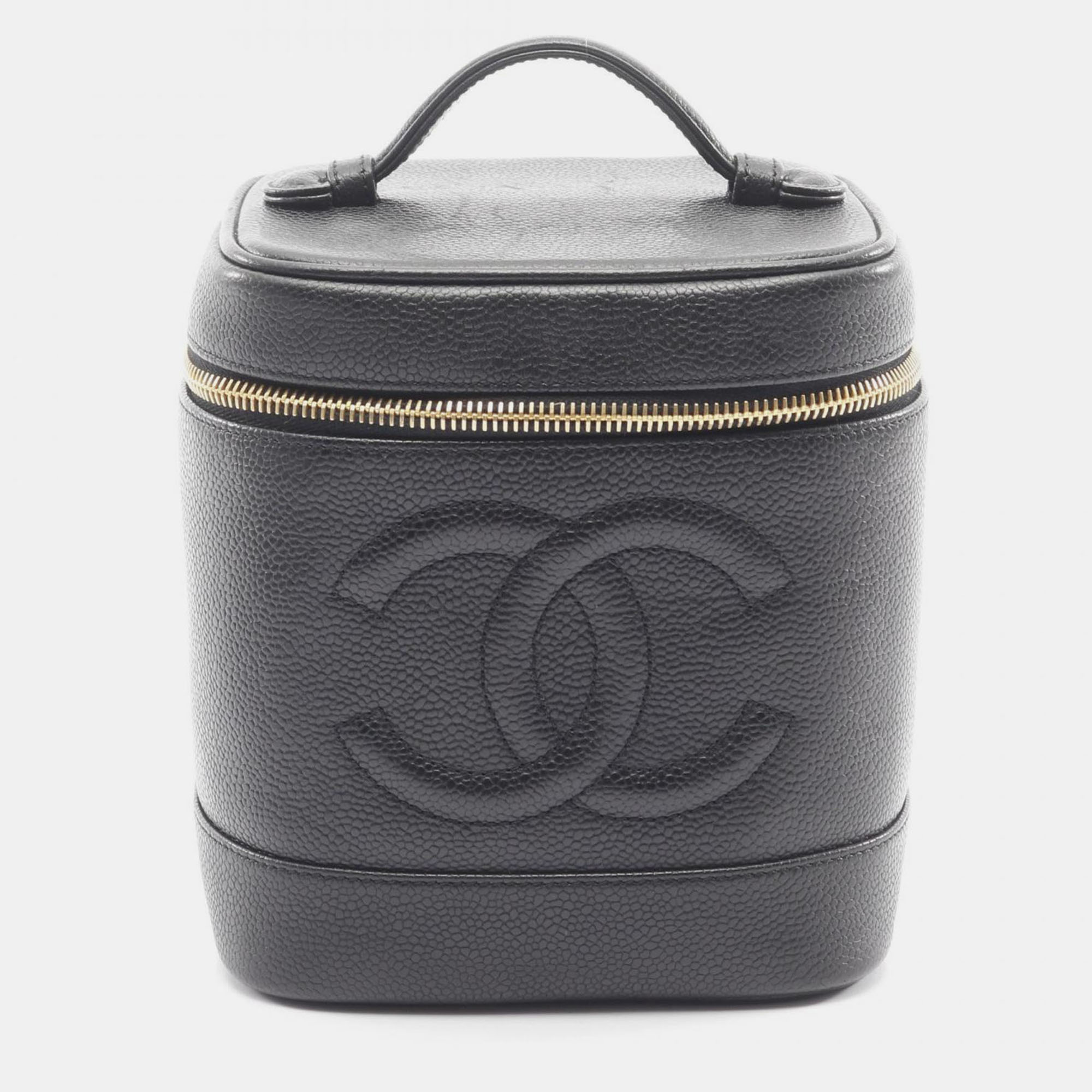 Chanel Coco Mark Vanity Handbag Calfskin Leather Black
Chanel Coco Mark Vanity Handbag Calfskin Leather Black
