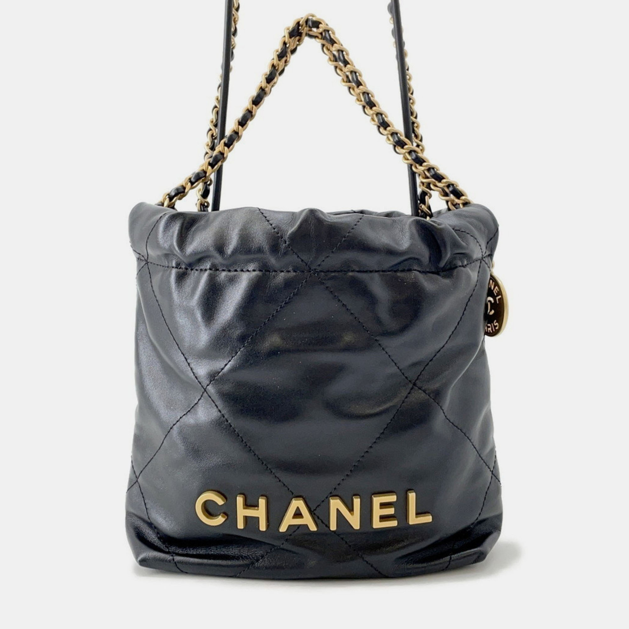 Chanel 22 Mini Handbag With Coco Mark Shiny Calfskin Leather Black
Chanel 22 Mini Handbag With Coco Mark Shiny Calfskin Leather Black