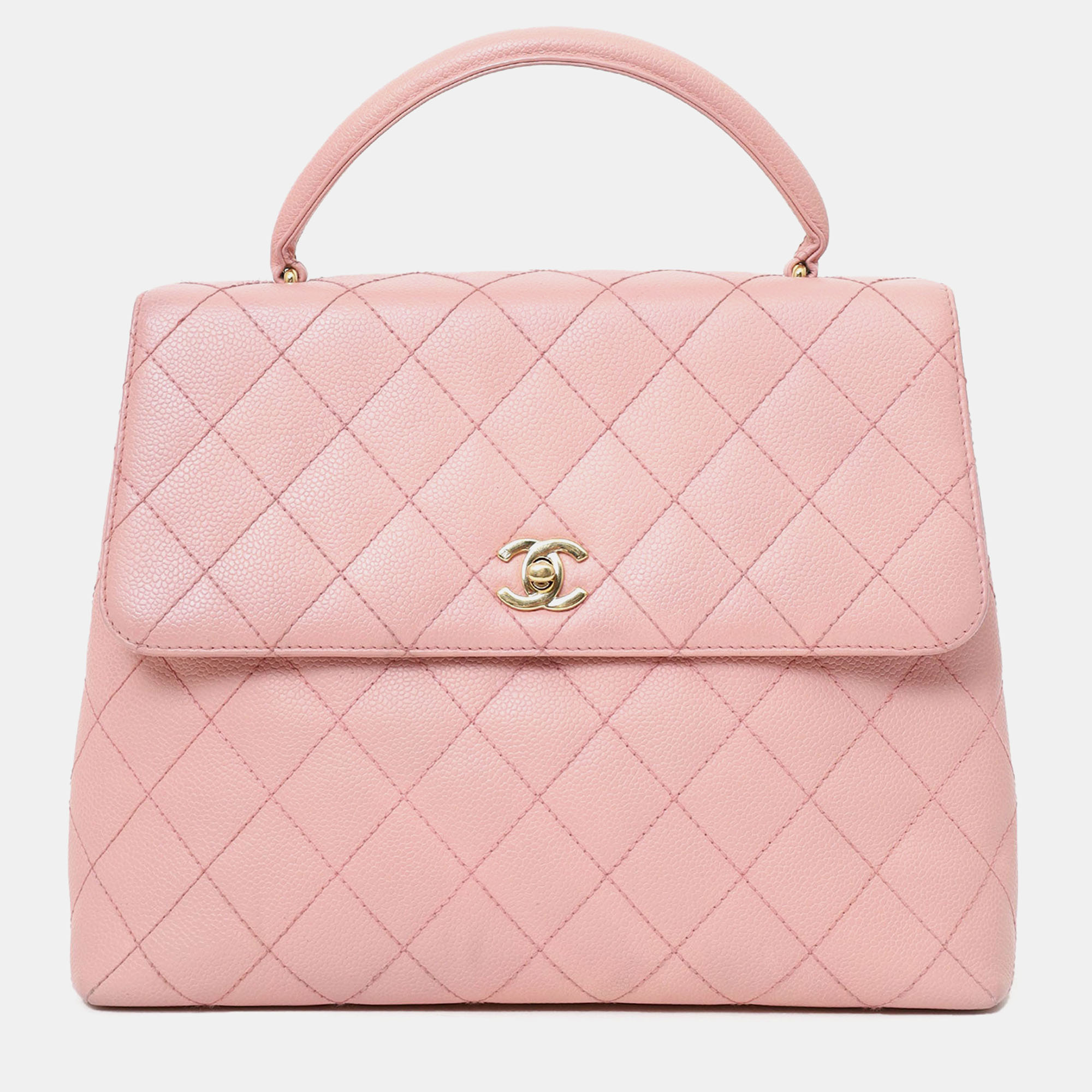 Chanel 2003-04 Pink Caviar Leather Kelly Top Handle Bag
Chanel 2003-04 Pink Caviar Leather Kelly Top Handle Bag