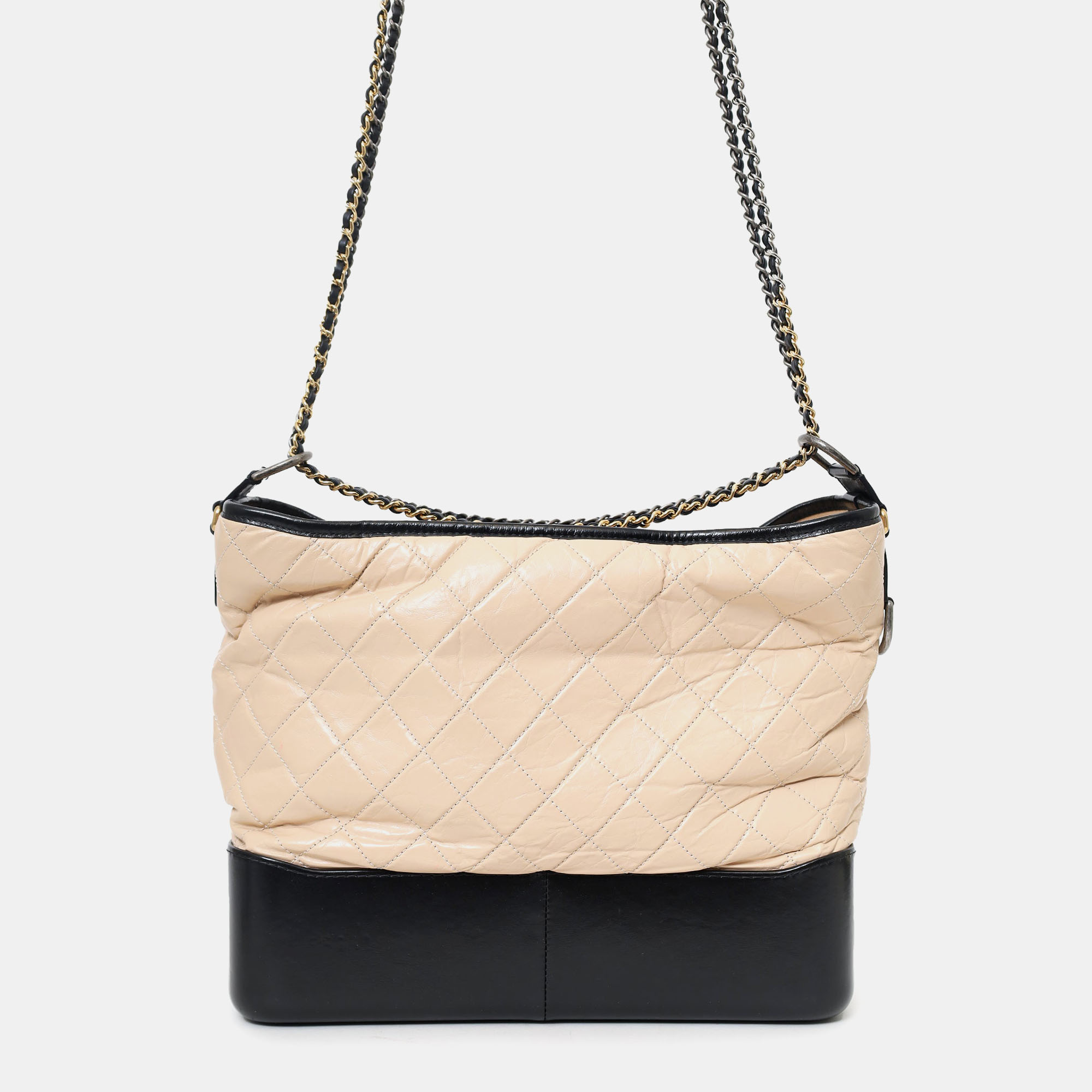 Chanel Beige/Black Medium 'Gabrielle' Multichain Hobo Bag
Chanel Beige/Black Medium 'Gabrielle' Multichain Hobo Bag