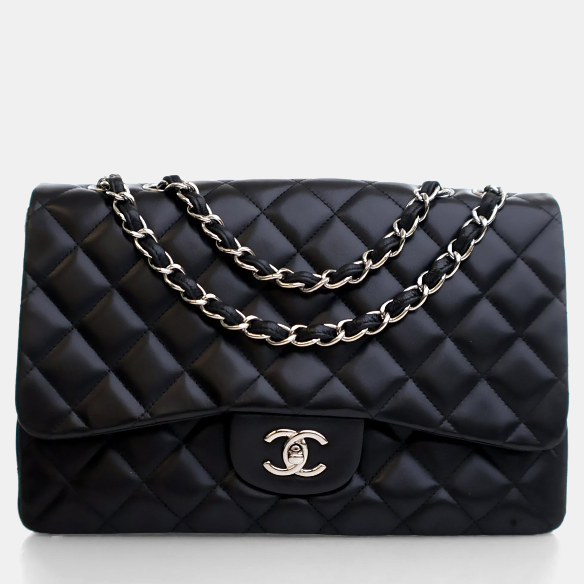 Chanel Jumbo Lambskin Classic Single Flap Bag, Black
Chanel Jumbo Lambskin Classic Single Flap Bag, Black