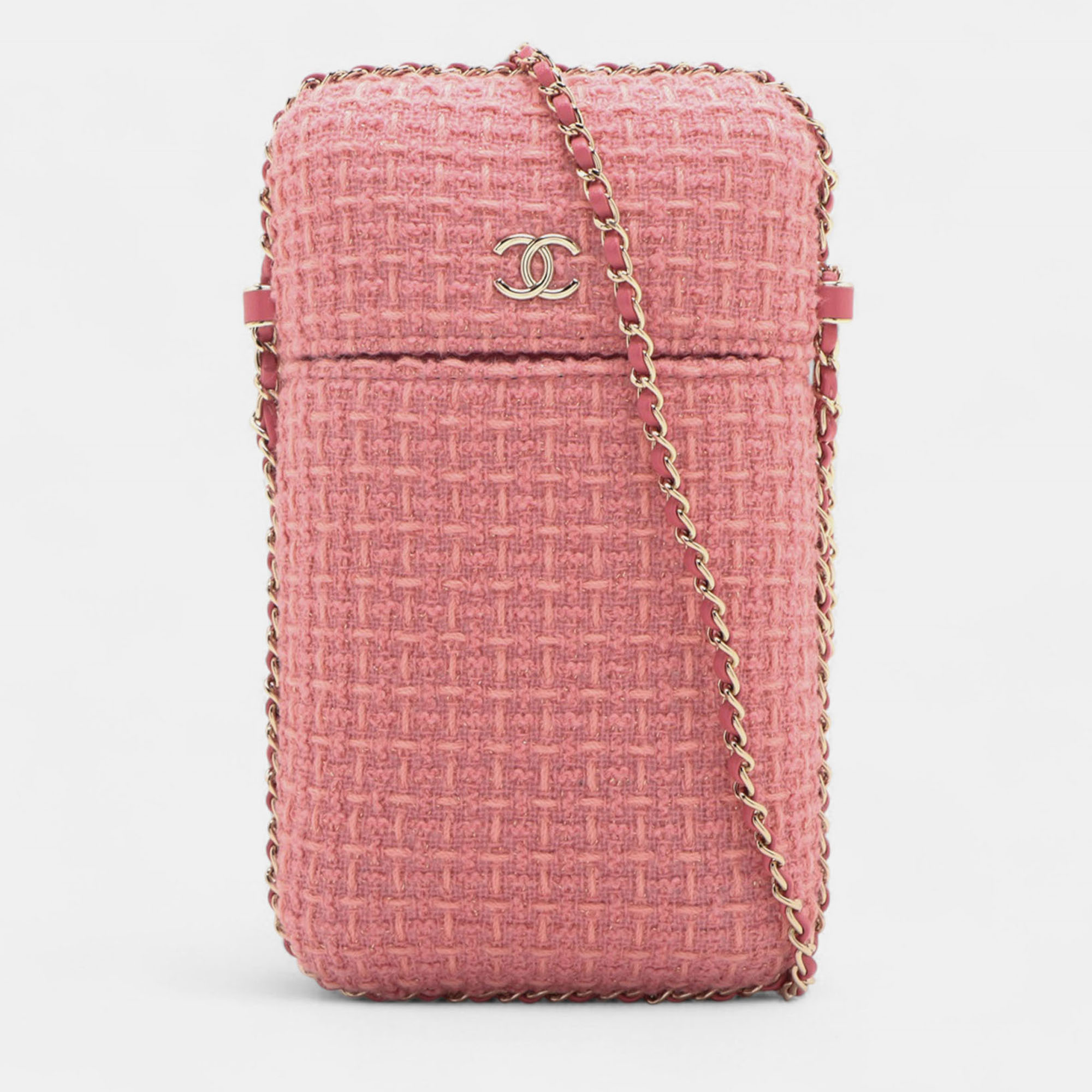 Chanel Pink Tweed Chain Around Phone Holder
Chanel Pink Tweed Chain Around Phone Holder